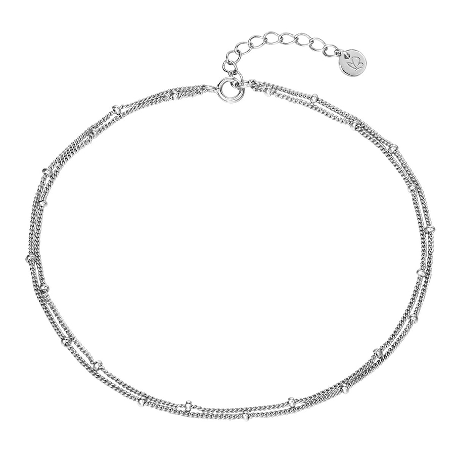 Glanzstücke München Fußkette aus Sterling Silber in silber 22,0 cm Basiskette + 3,0 Verlängerung Damen