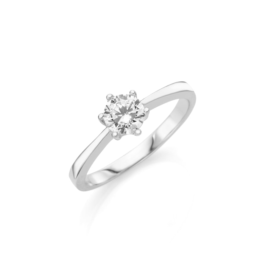 Smart Jewel Ring bezaubernd und klassisch, Zirkonia Stein, Silber 925 52 Weiss Damen
