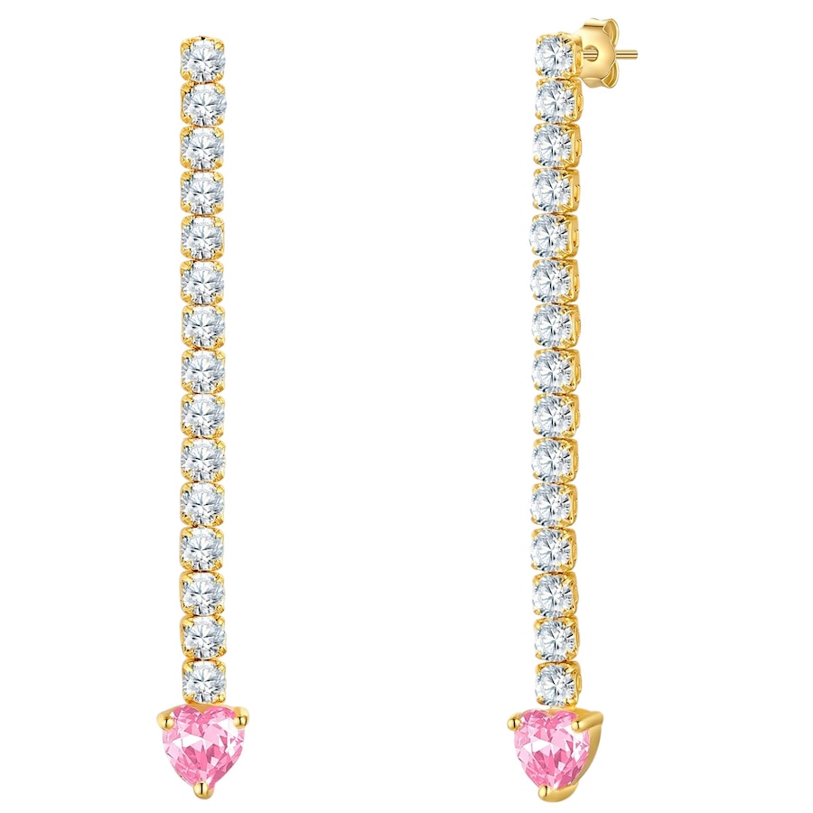 Glanzstücke München Ohrhänger Herz Sterling Silber Zirkonia in Gelbgold 45,4 mm Damen