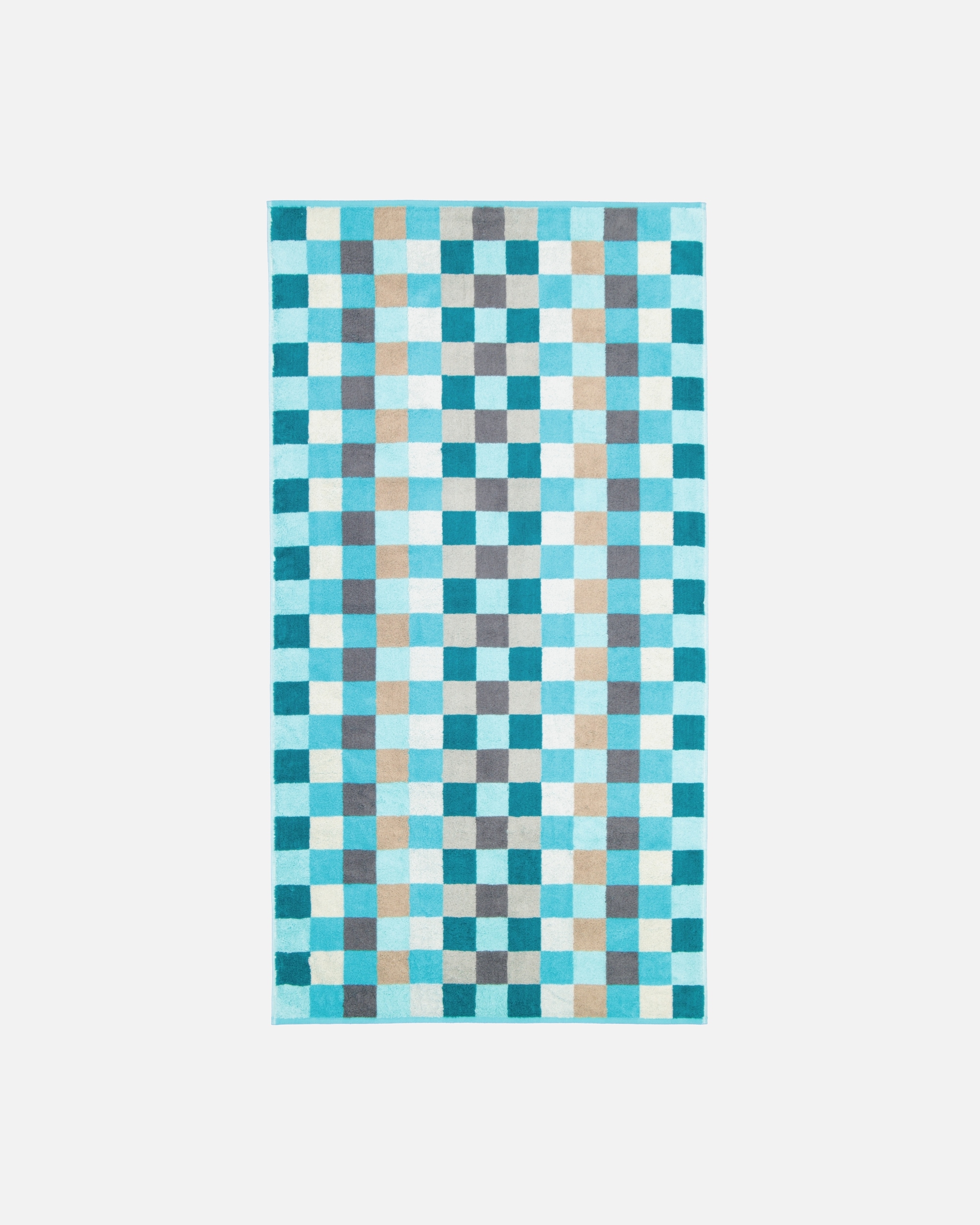 Handtuch für Unisex Cawö Cawö Handtücher Unique Karo 942 türkis - 44 Duschtuch 70x140 cm