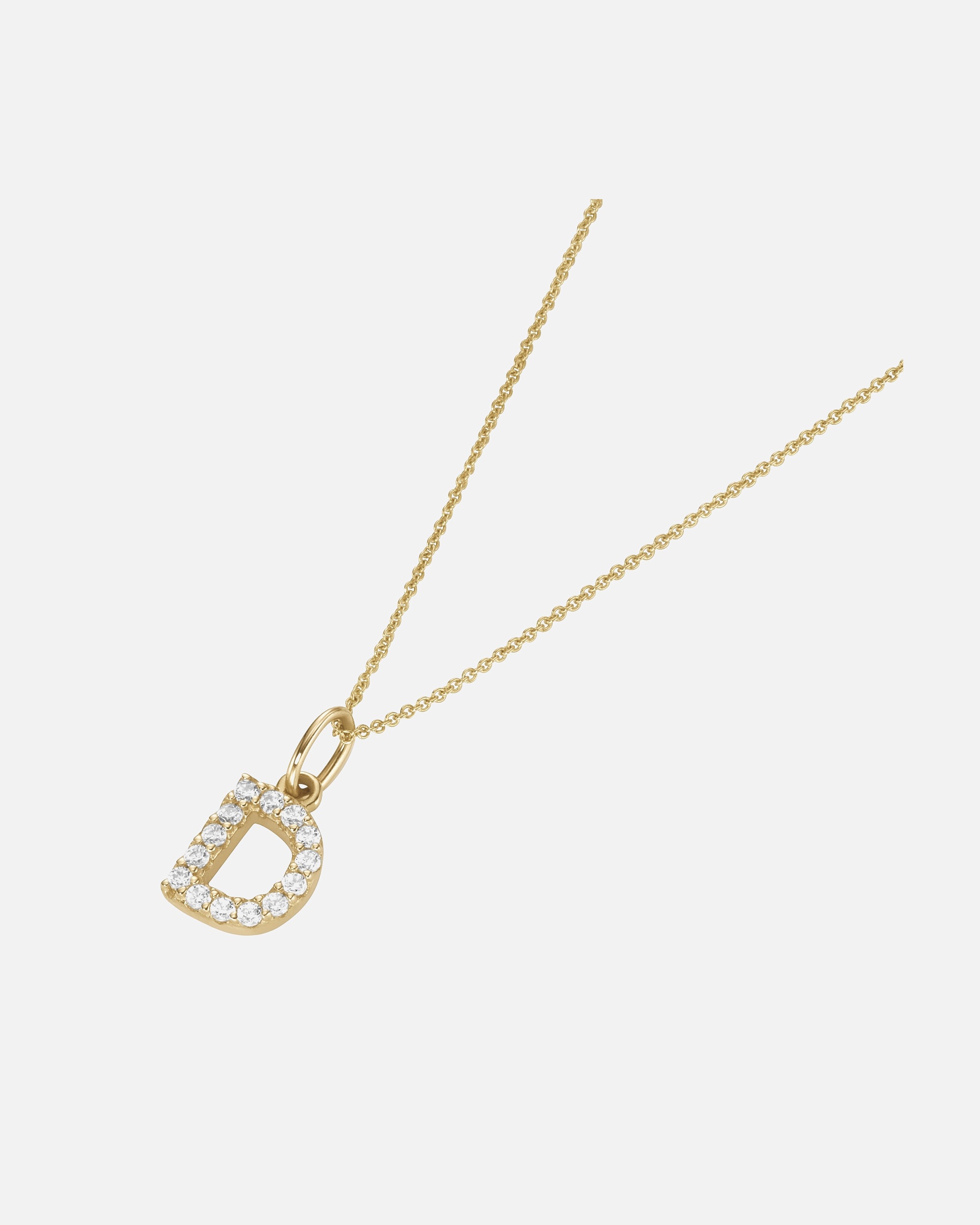 Halskette für Weiblich Luigi Merano Kette Anhänger Buchstabe D mit Zirkonia, Gold 375 45 cm