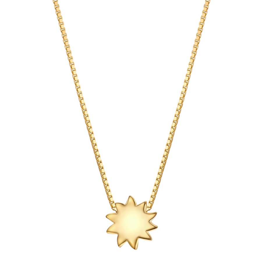 Glanzstücke München Halskette Sonne aus Sterling Silber in gelbgold 40,0 cm Basiskette + 5,0 Verlängerung Damen