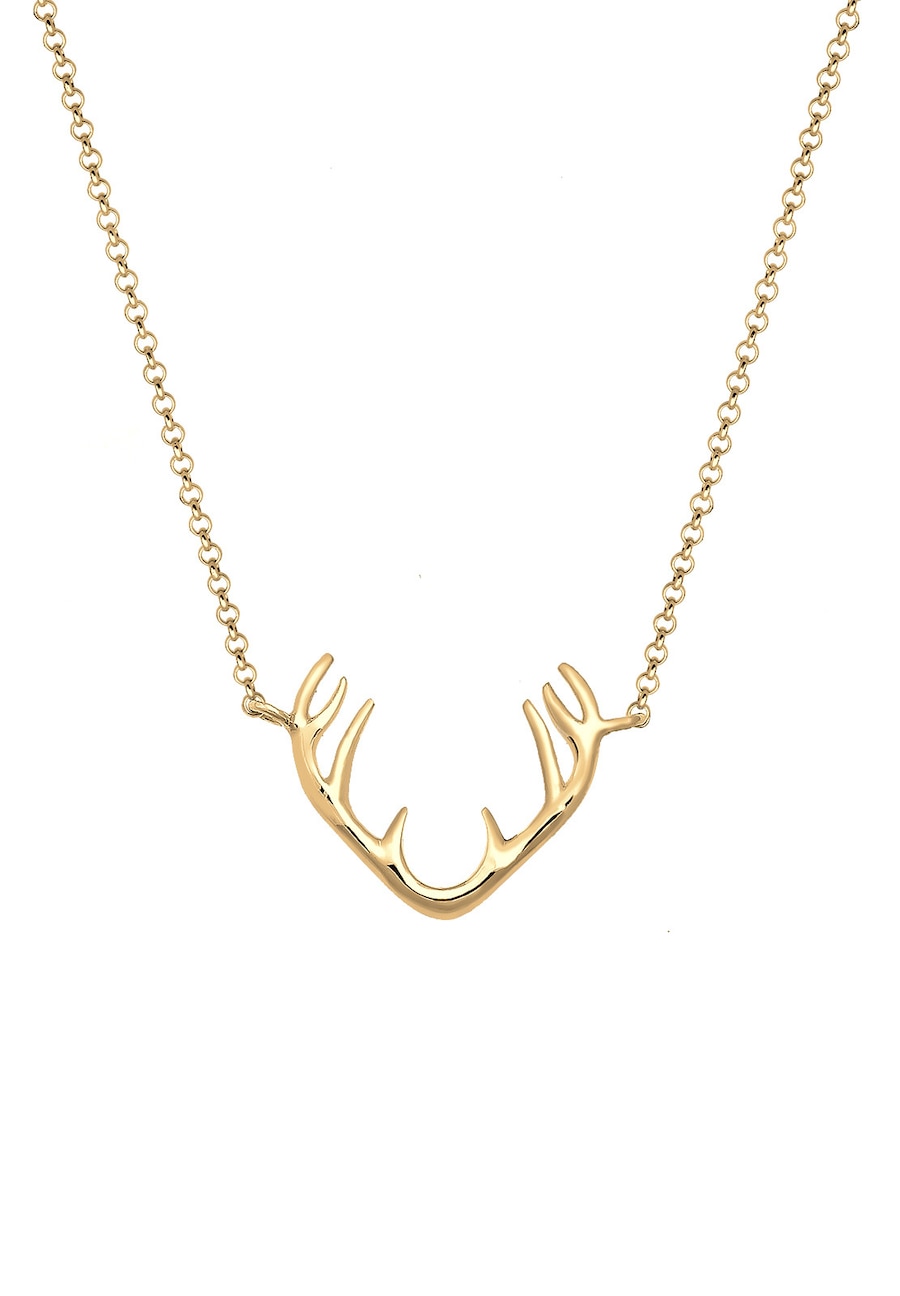 Elli Rentier Geweih 925 Sterling Silber goldfarben Damen