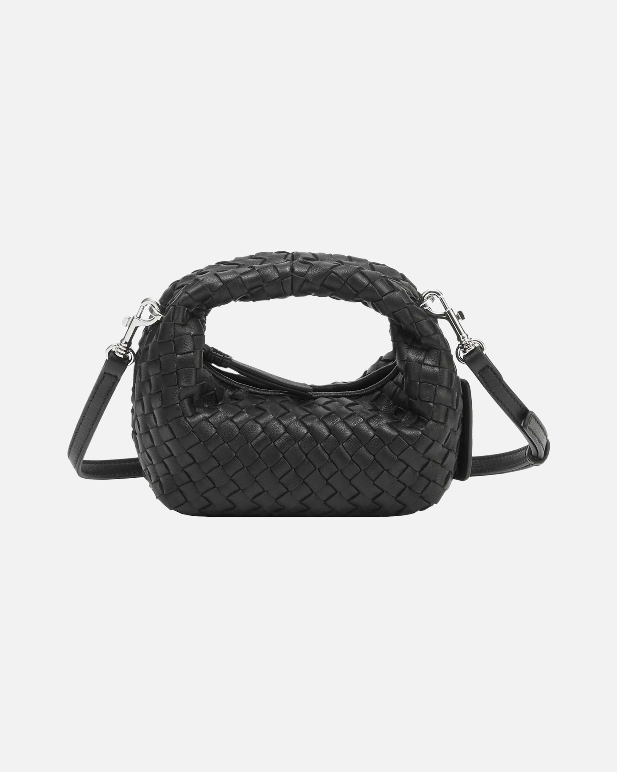 Tasche für Weiblich LES VISIONNAIRES Default Brand Line Greta Micro weave Handtasche Leder 20 cm black