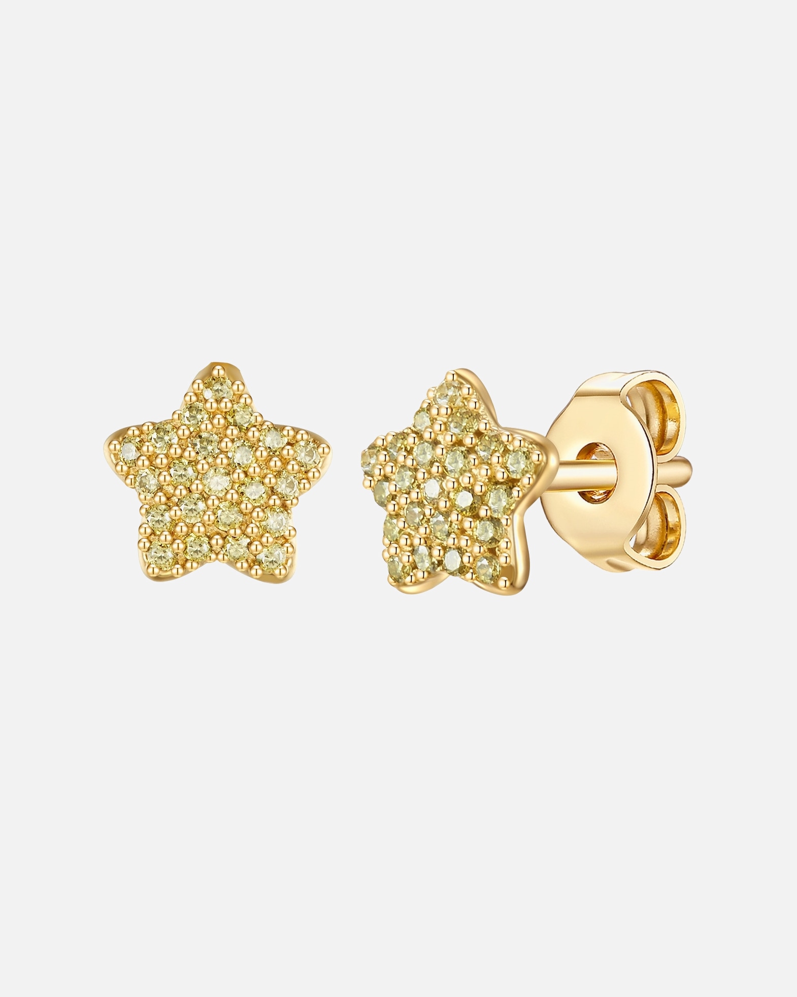 Ohrringe für Weiblich Glanzstücke München Ohrstecker Stern Sterling Silber Zirkonia in Gelbgold 6,4 mm