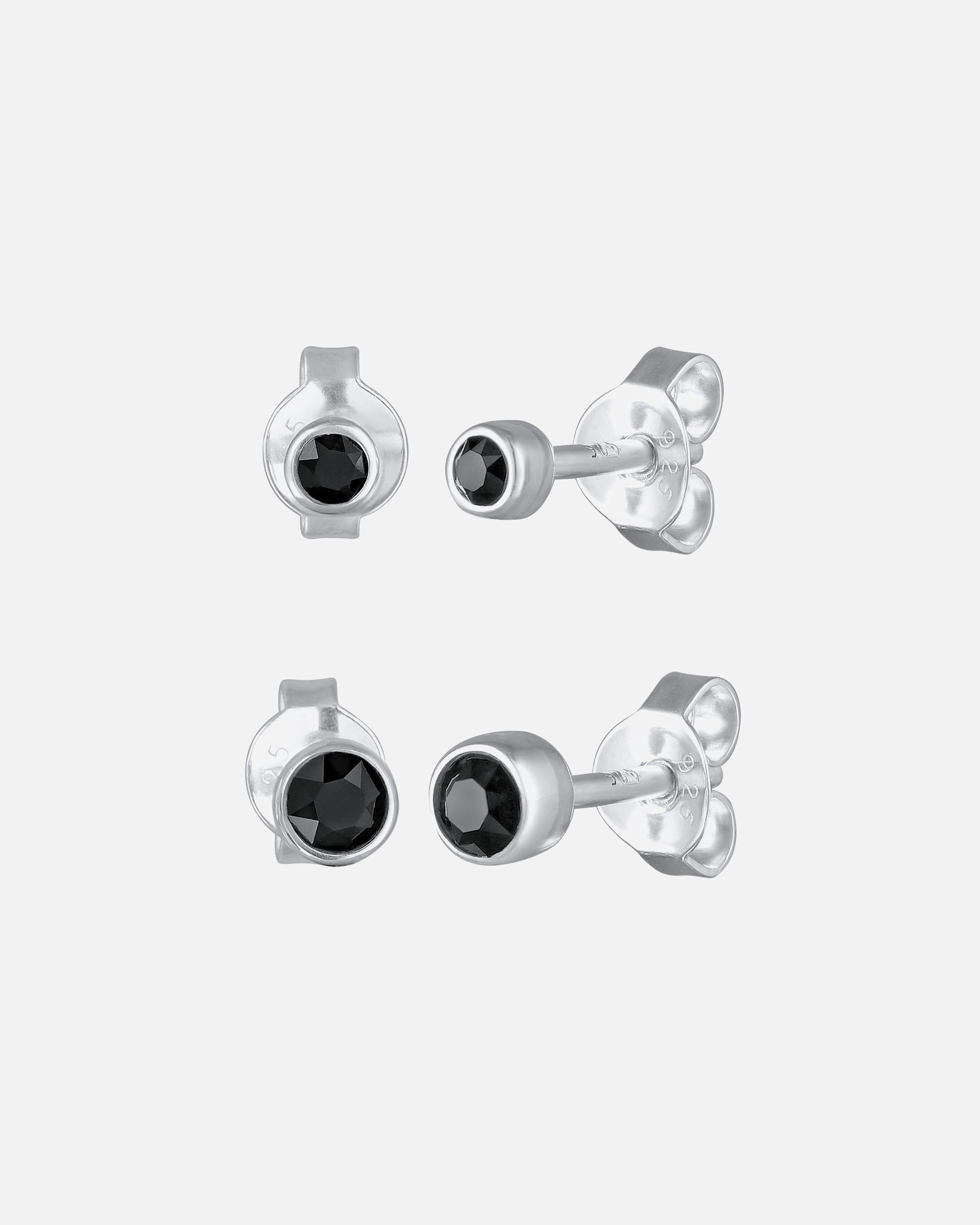 Ohrringe für Weiblich Elli Set Kristalle schwarz Basic 925 Silber OneSize