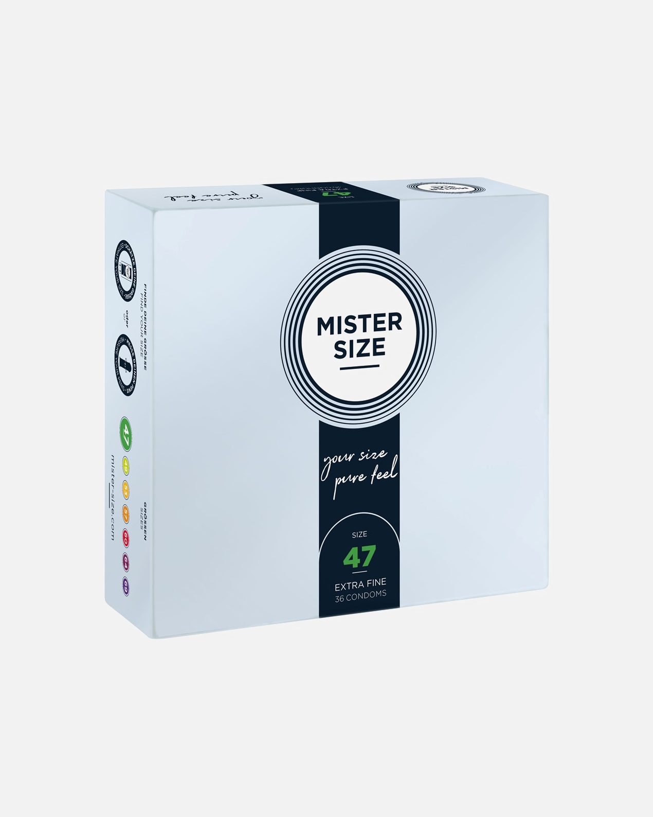 Kondome für Männlich Mister Size Pure Feel 47 mm - Größe XS 36 Stk.