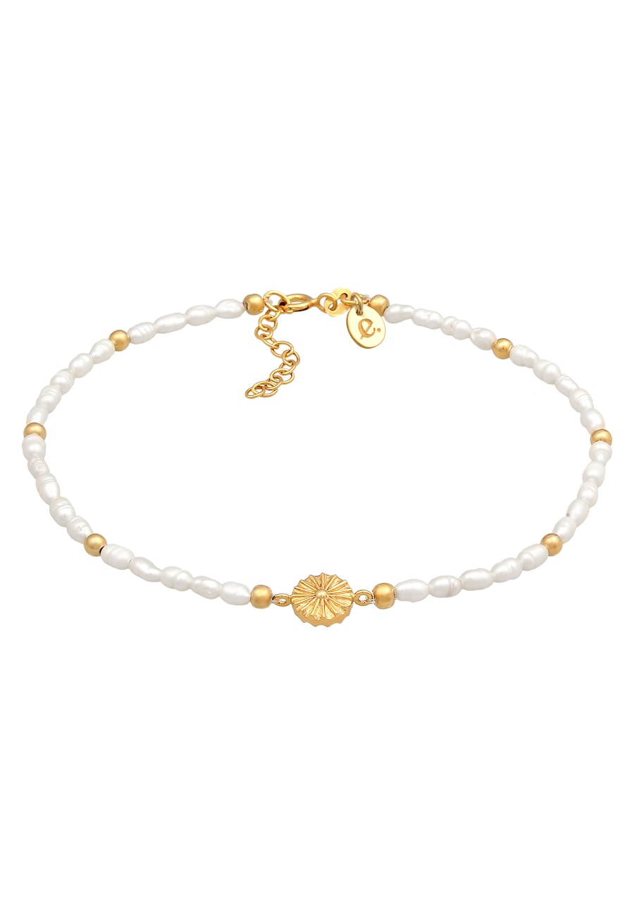 Elli PREMIUM Sonne Süßwasserperle 925 Silber vergoldet 22 Damen