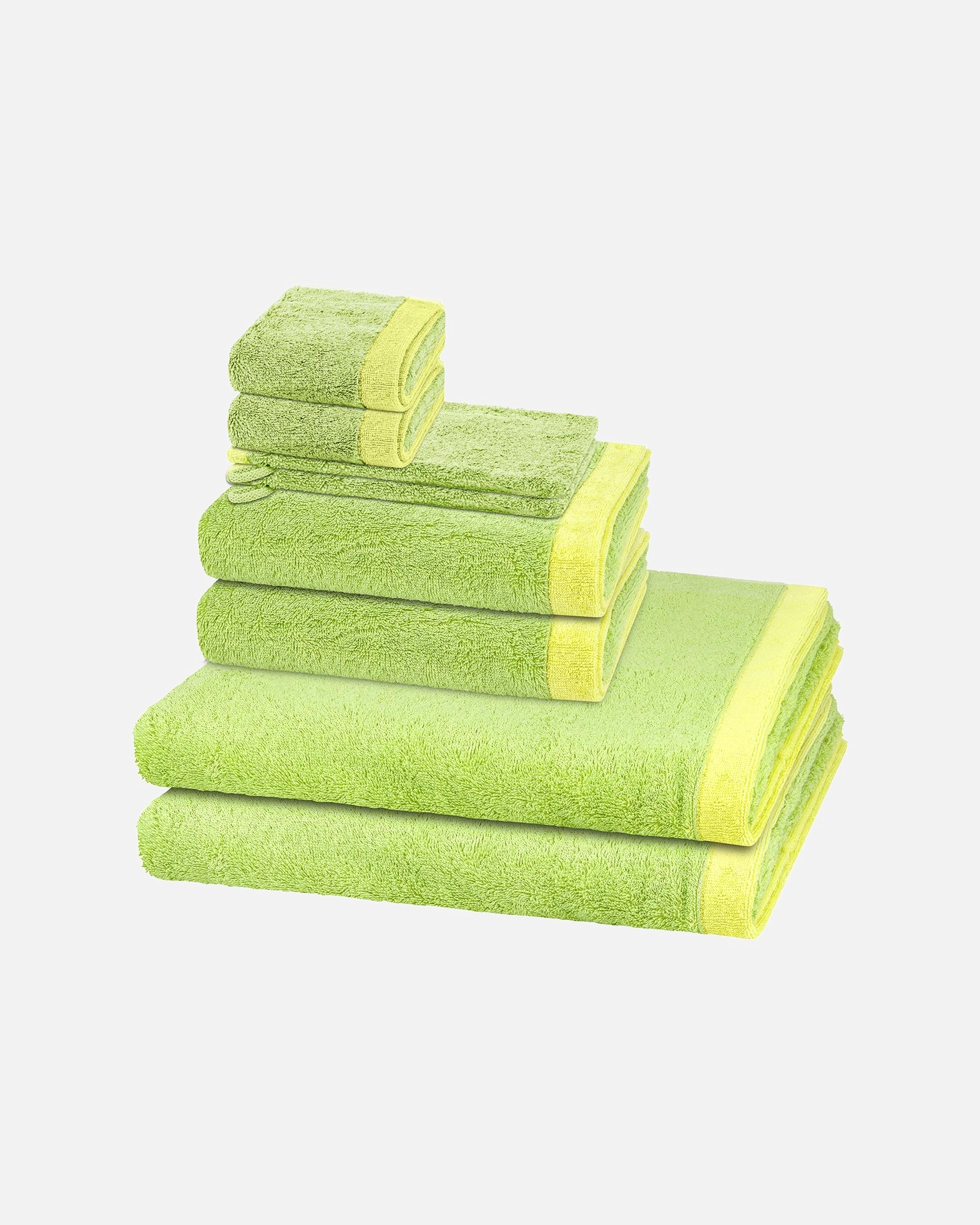 Handtuch für Unisex Cawö Handtuch-Set Lifestyle Splash (8-teilig) Pistazie / lemon