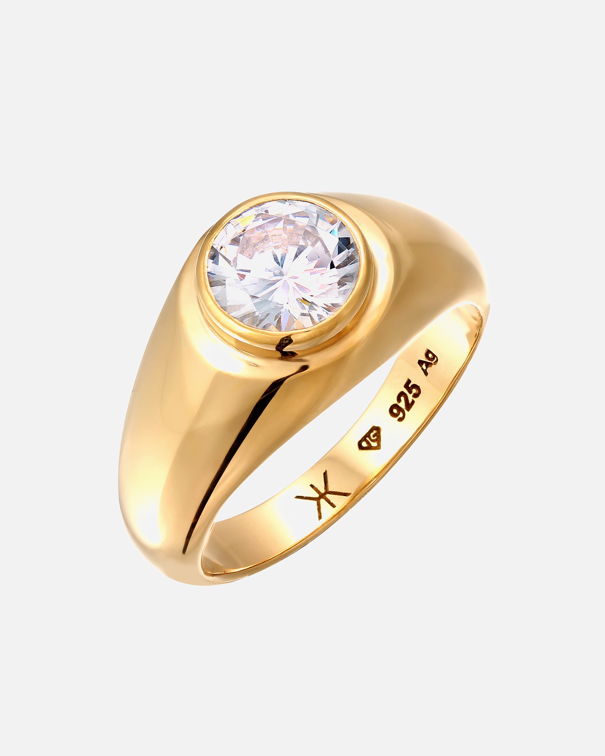 Ring für Männlich KUZZOI Zirkonia Weiß Diamantschliff 925 Sterling Silber Unisex 66