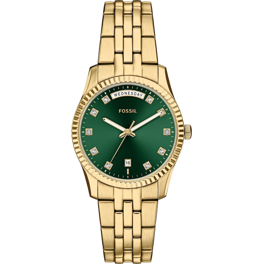 Fossil Damenuhr Edelstahl gold Damen