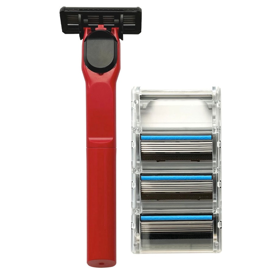 SHAVEMEBABY Set: Designgriff mit 4 Klingen rot