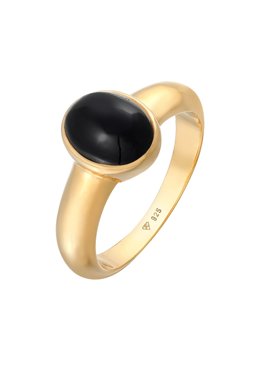 KUZZOI Herren Siegelring Onyx Oval Basic 925 Silber 66