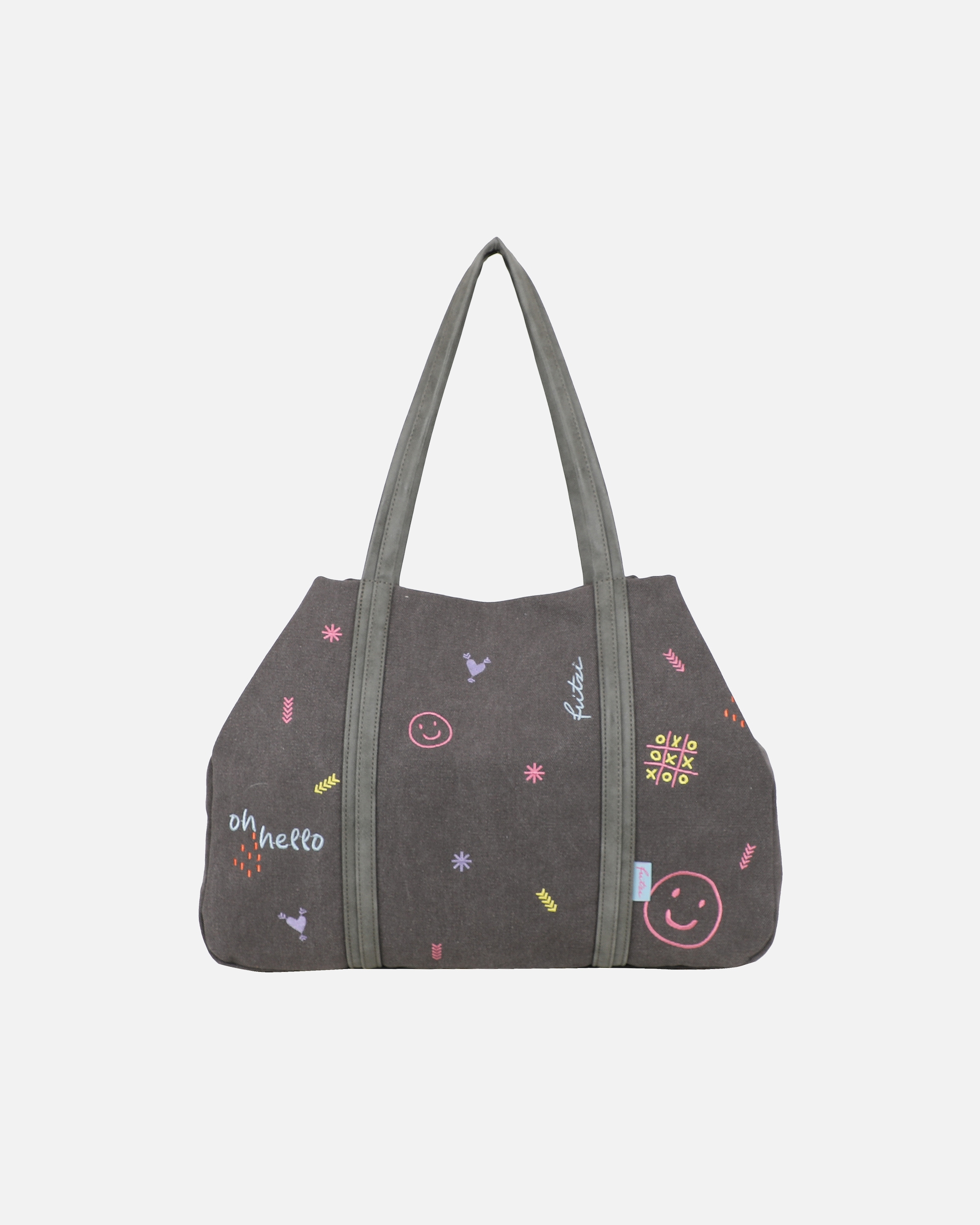 Tasche für Weiblich Fritzi aus Preußen Shopper Simply Shopper Limited Embro Fun mit tollen Stickdetails grau