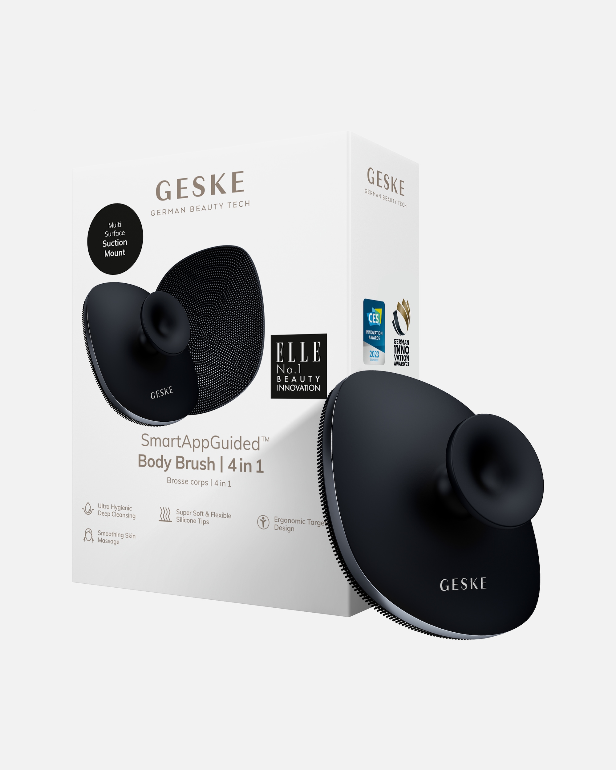 Reinigungsinstrument für Unisex GESKE GESKE Body Brush | 4 in 1 | Design mit Metallring | Reinigungsbürste Black