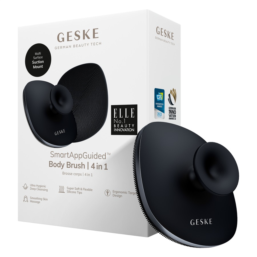 GESKE Body Brush | 4 in 1 Design mit Metallring Reinigungsbürste Black