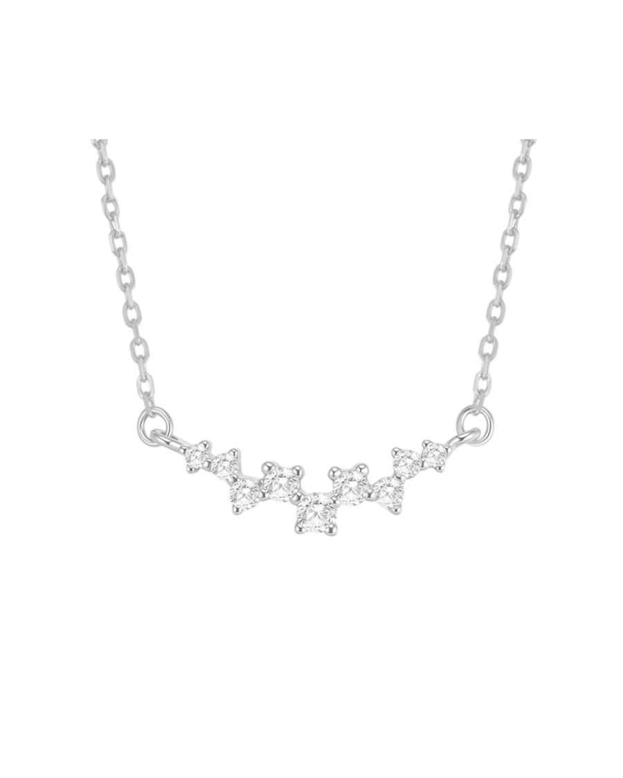 Hey Happiness Infinite Shine Halskette – 925 Sterling Silber, funkelnder Anhänger Silber Damen