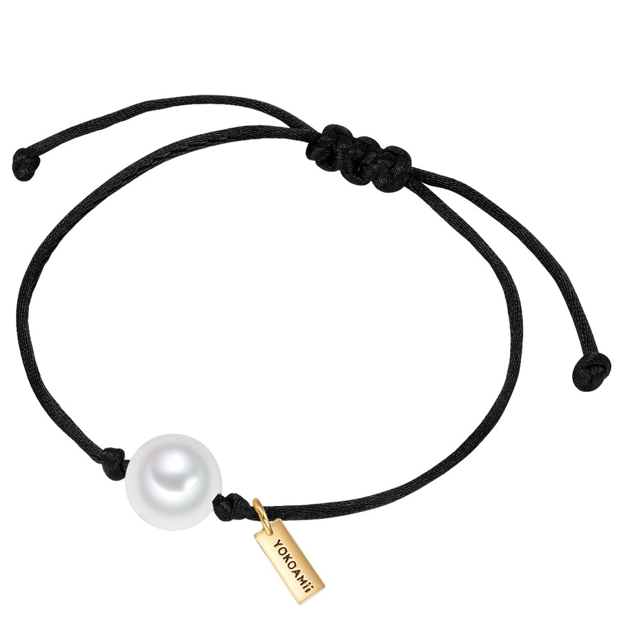 Yokoamii Armband Muschelkernperle in Schwarz Damen