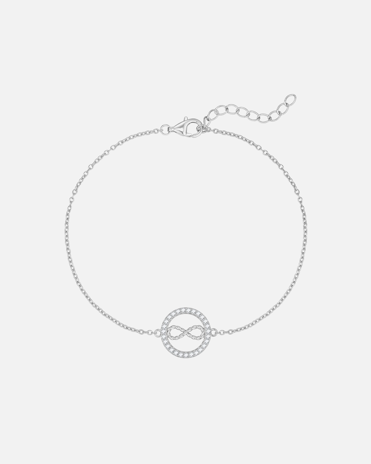 Armband für Weiblich Rafaela Donata Armband Infinity aus Sterling Silber in Silber mit Zirkonia 18,0 cm Basislänge + 3,0 cm Verlängerung