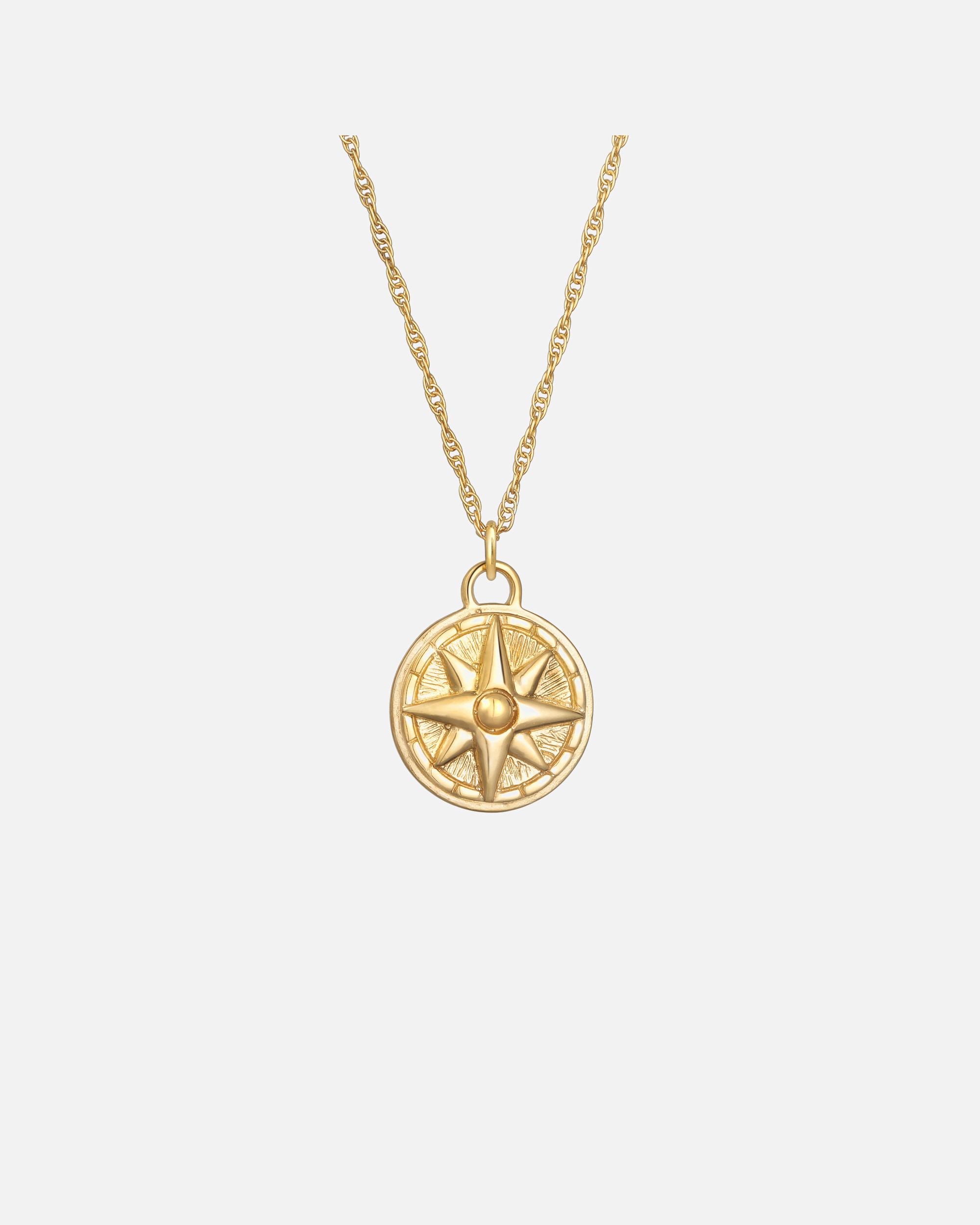 Halskette für Weiblich Elli Windrose Kompass Anhänger 925 Silber goldfarben