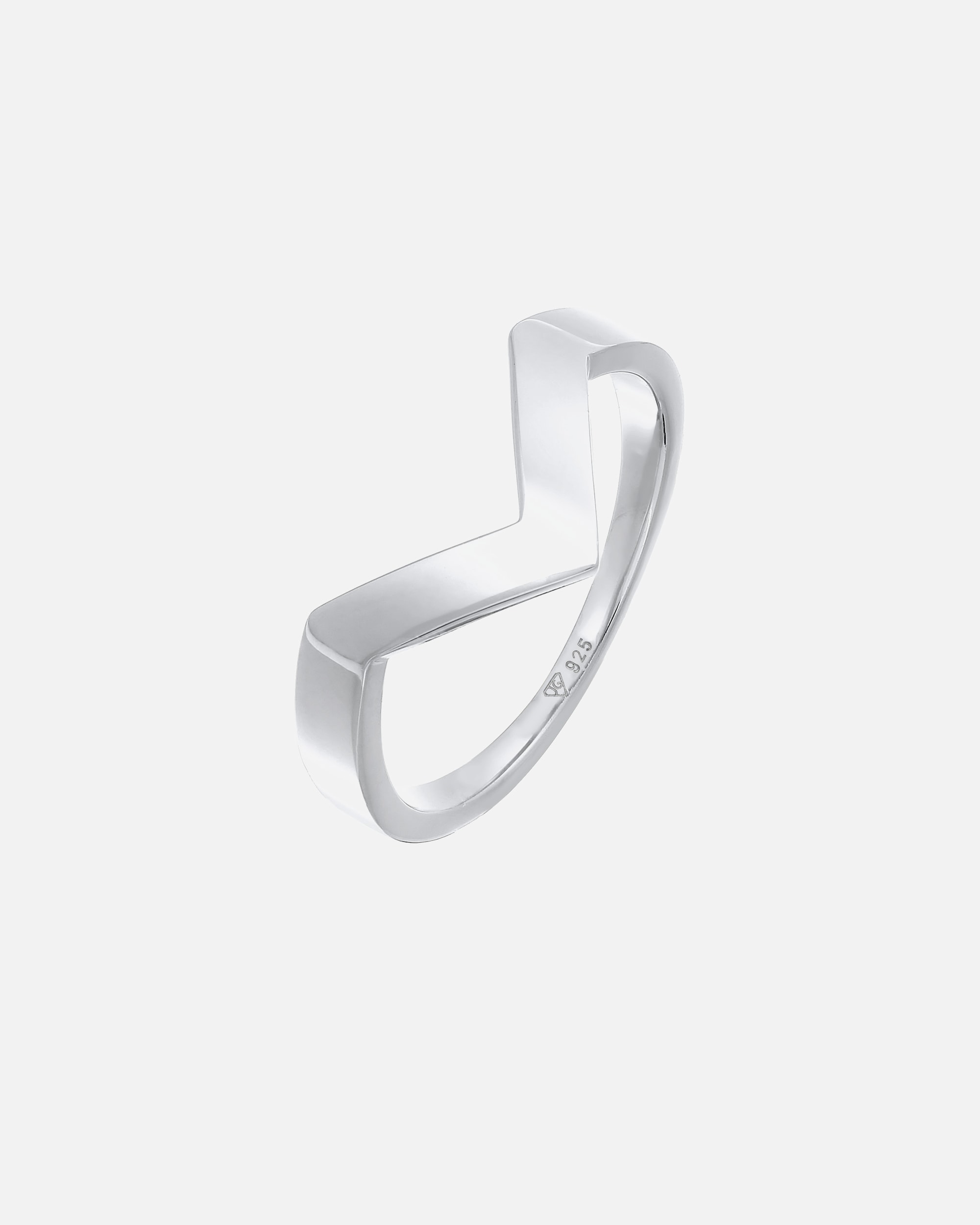 Ring für Weiblich Elli PREMIUM Elli PREMIUM Ring V-Form Basic Unisex 925 Silber rhodiniert 52