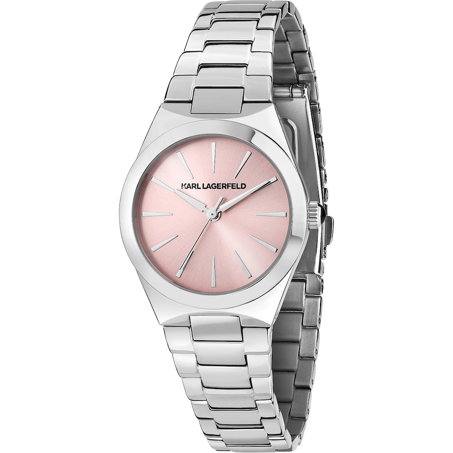 Karl Lagerfeld Damenuhr Edelstahl rosa, silber Damen