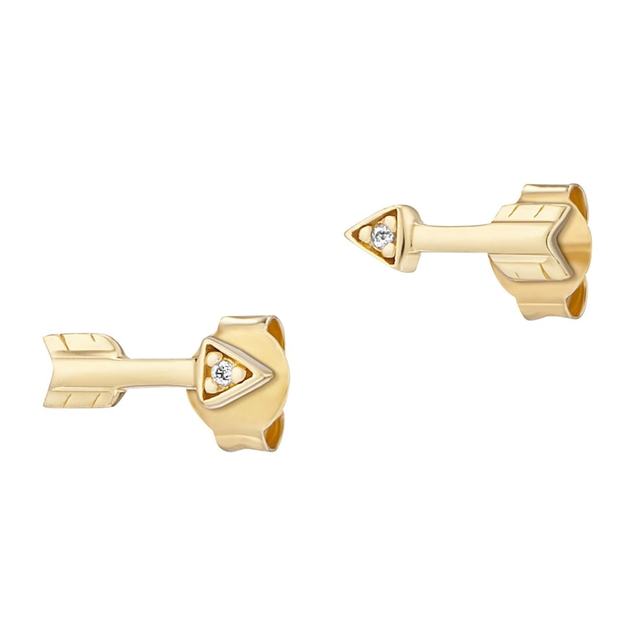 caï Ohrstecker 925/- Sterling Silber Zirkonia weiß gelb vergoldet Damen
