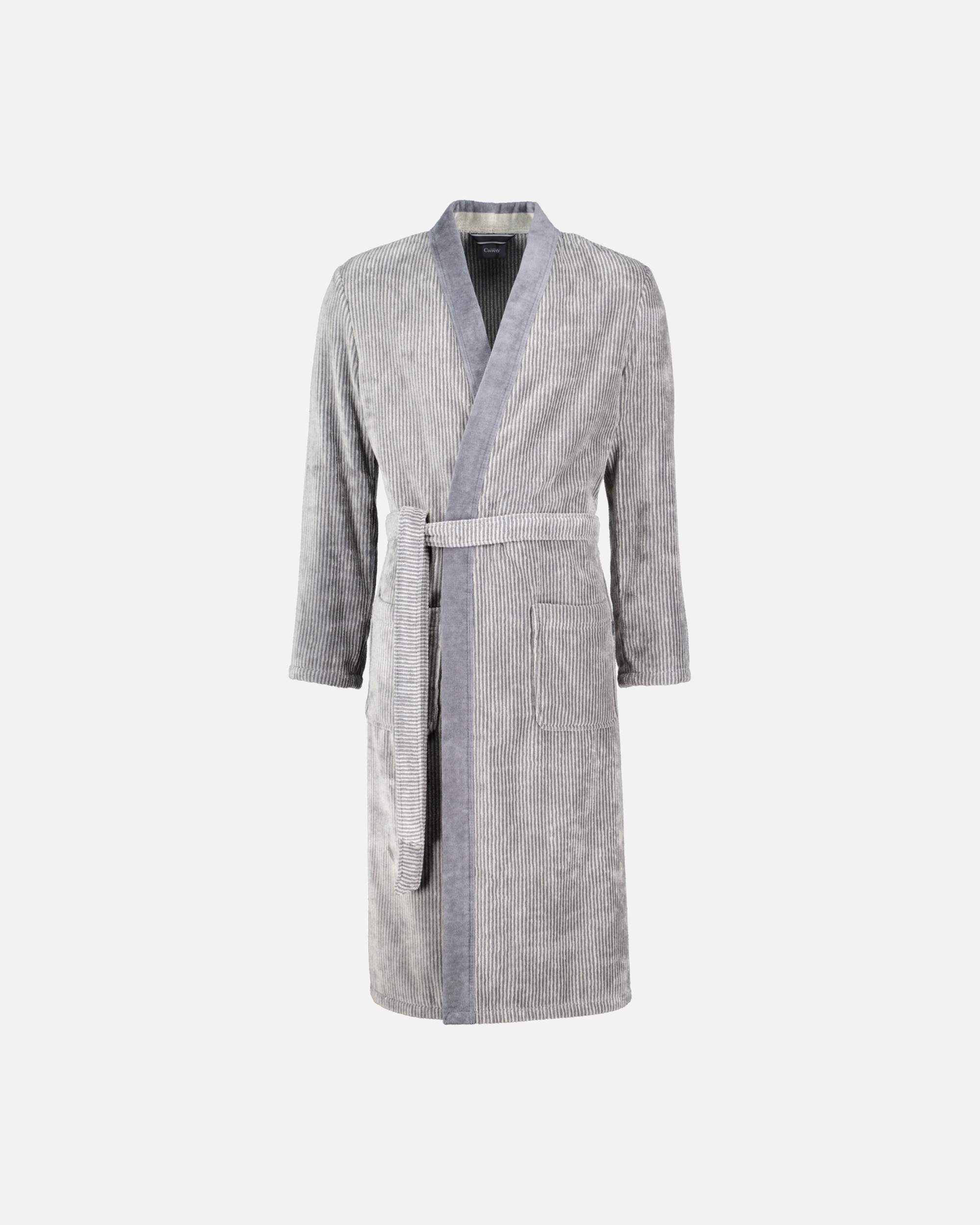 Bademantel für Männlich Cawö Cawö Bademäntel Herren Kimono Luxury Home 5840 stein - 37 L