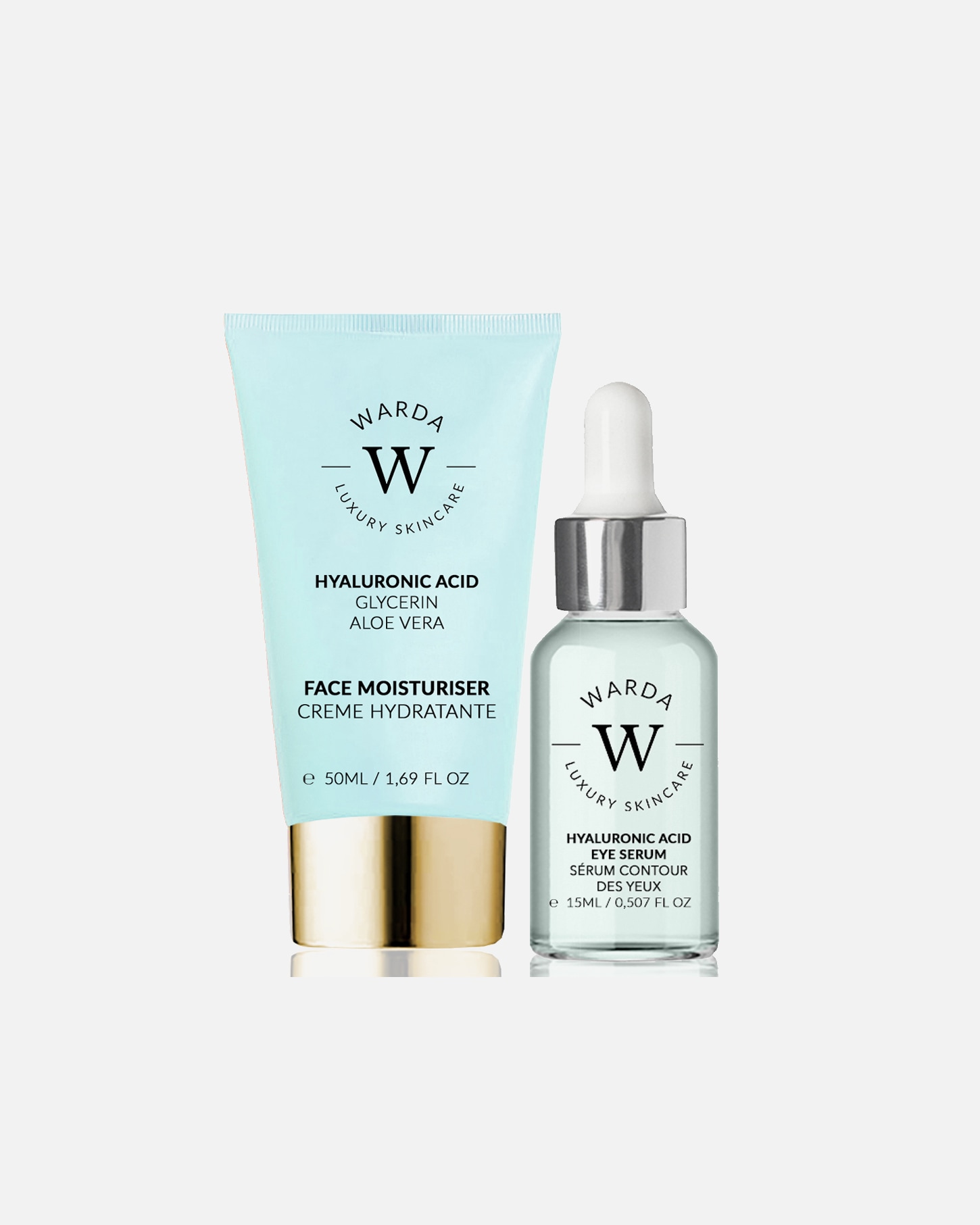 Anti-Aging Pflege für Weiblich WARDA LUXURY SKINCARE Feuchtigkeits Boost Set Hyaluronsäure Creme + Augenserum 1 Stück Stück