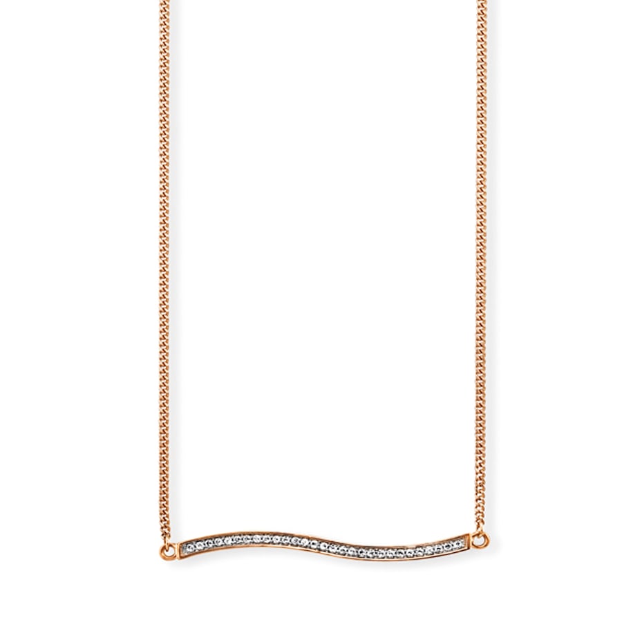 caï Halskette 925/- Sterling Silber Topas 0,116ct 42+3cm Damen