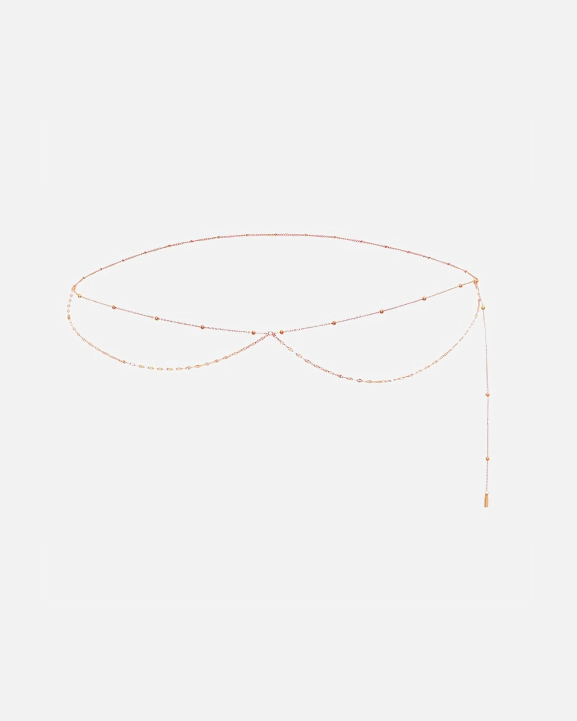 Kette für Weiblich Hey Happiness Default Brand Line Layered Satellite & Rolo Bauchkette – aus Edelstahl Rosegold