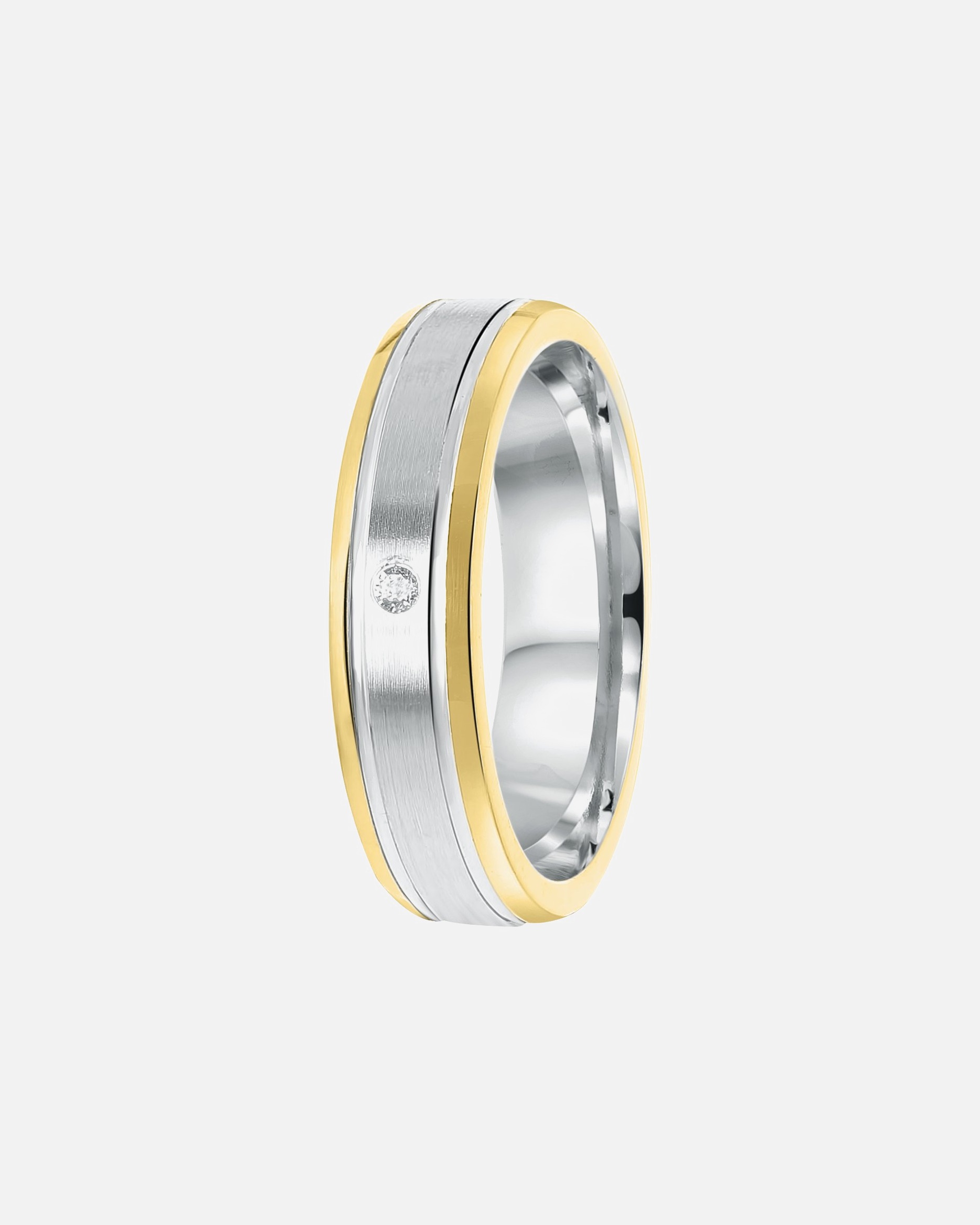 Ring für Männlich Lucardi Ringe 'Sofia' 925 Silber - silbern-goldfarbig 60mm