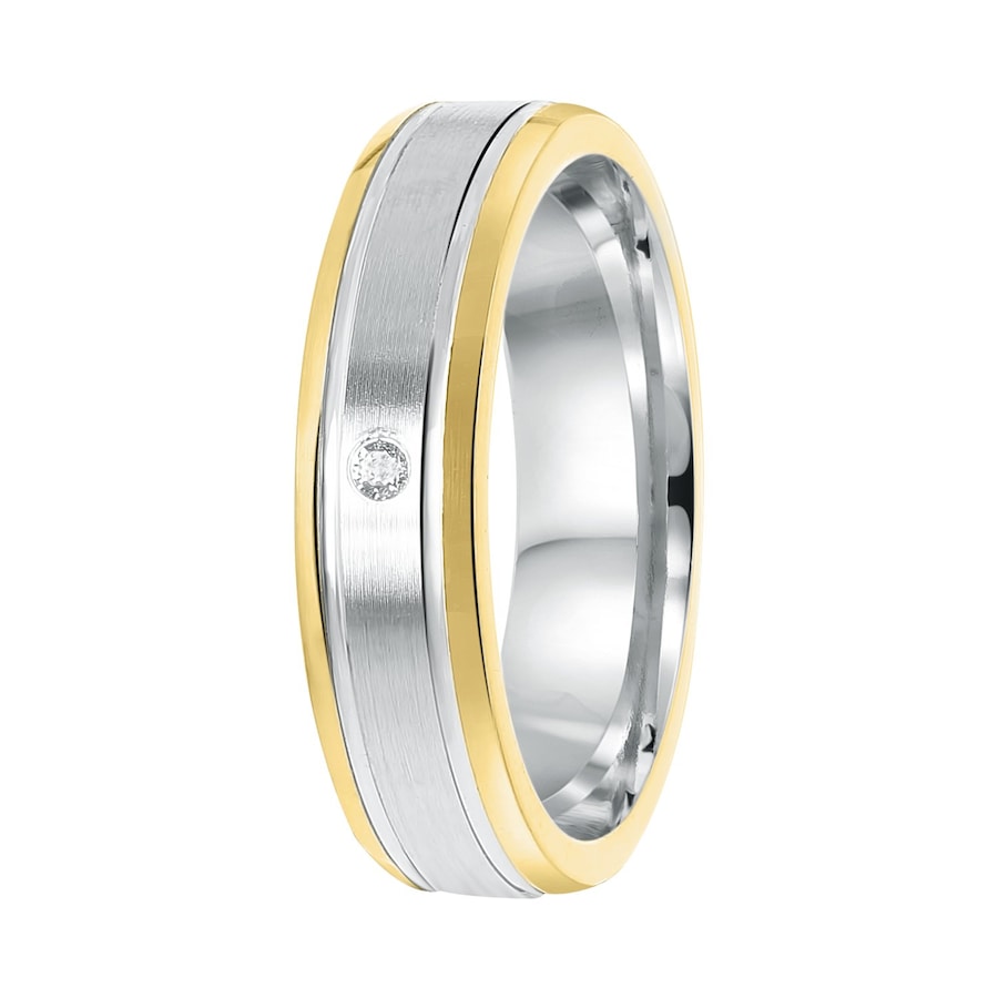 Lucardi Ringe 'Sofia' 925 Silber - silbern-goldfarbig 57mm Herren