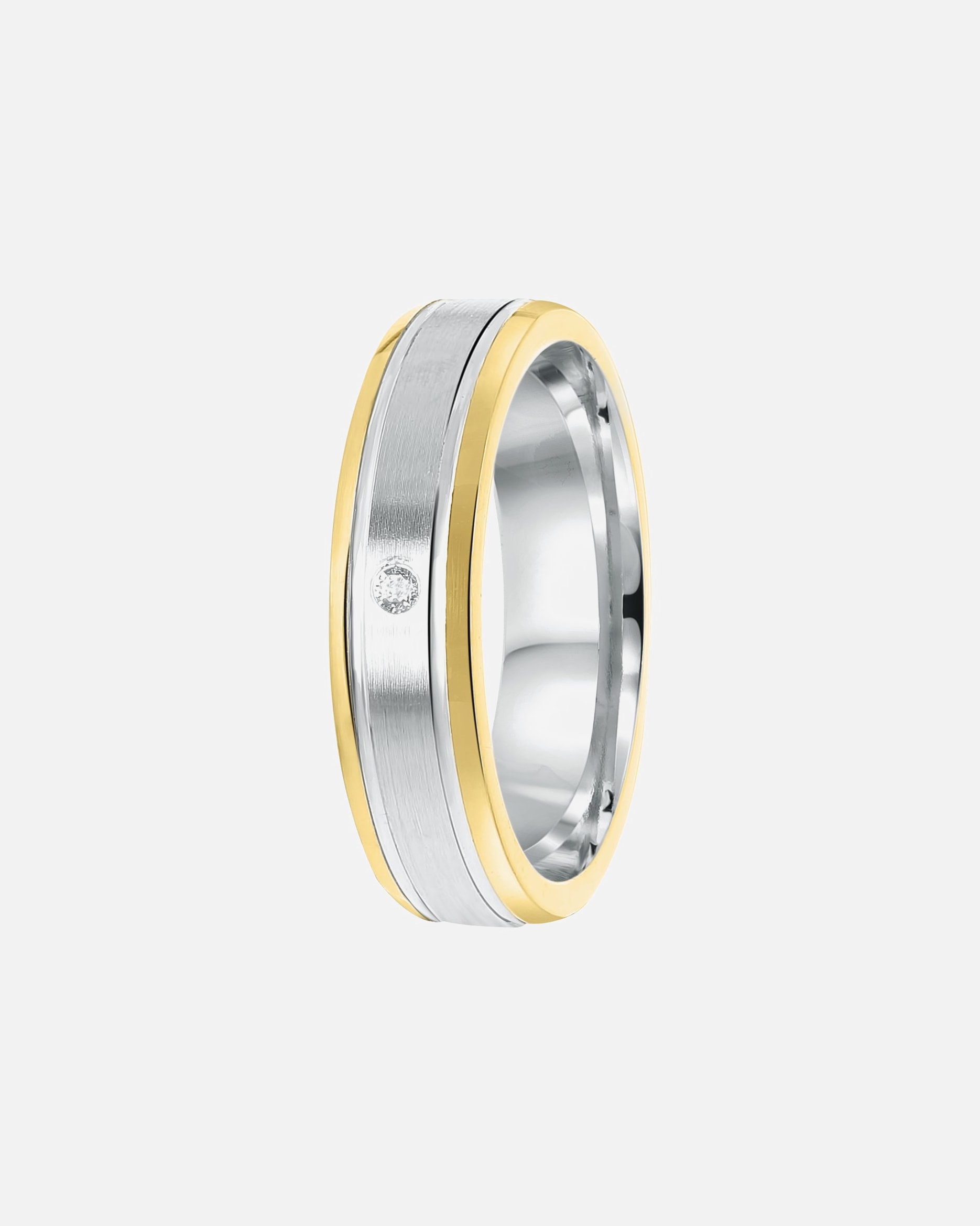 Ring für Männlich Lucardi Ringe 'Sofia' 925 Silber - silbern-goldfarbig 52mm
