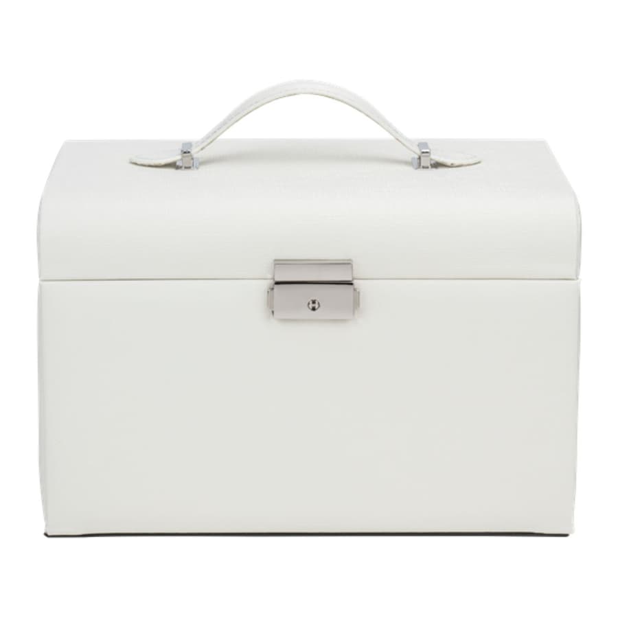 UNIQ Leder-Schmuckkästchen mit 20 Fächern White Silber