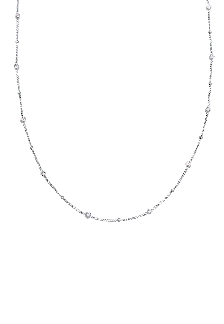Elli Kugelkette Weiß 925 Sterling Silber, mit Kristallen von Swarovski silberfarben Damen