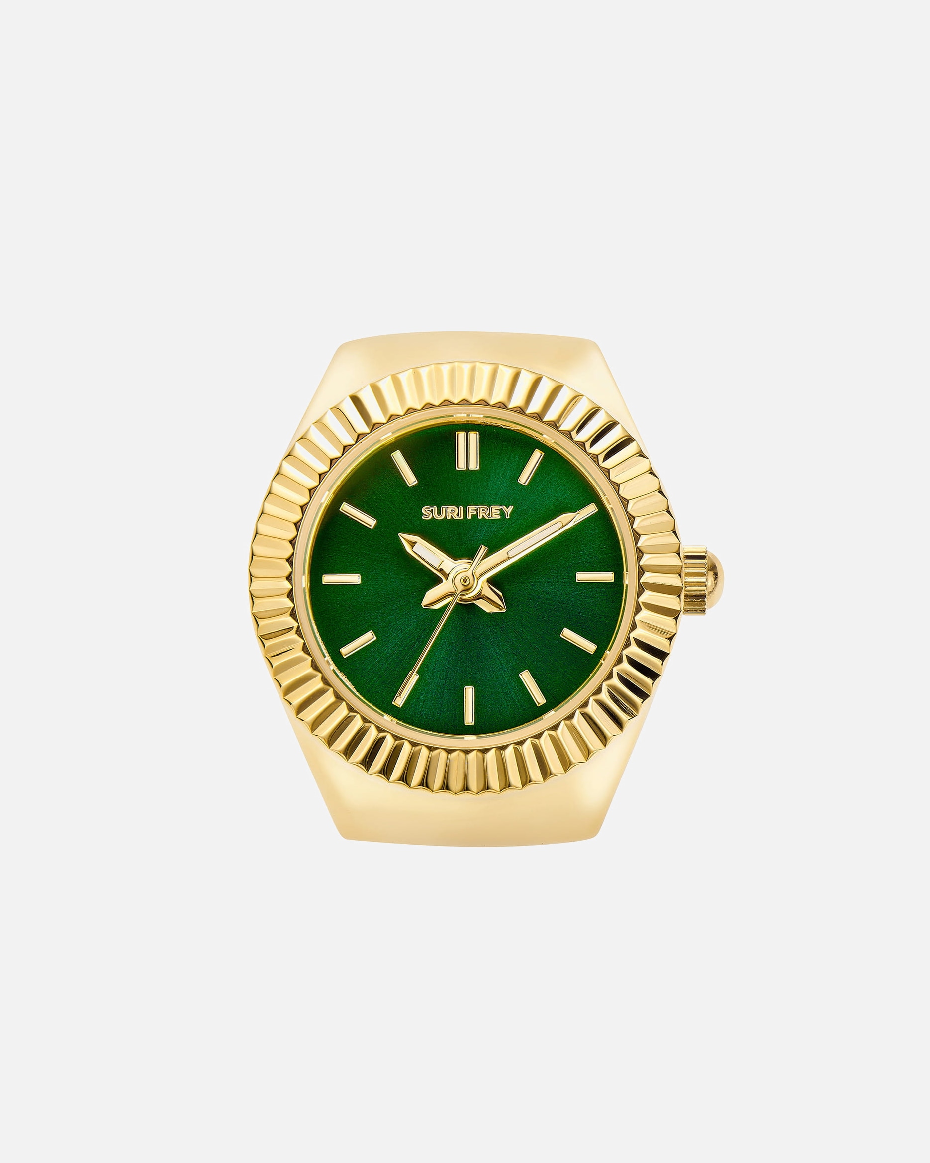 Uhr für Weiblich SURI FREY Ringuhr SFY Valley grün gold