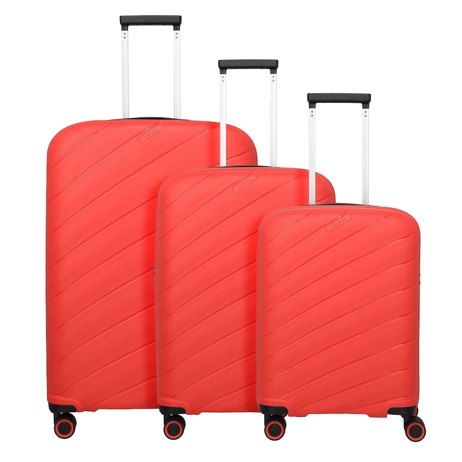 Travelite Burano 4 Rollen Kofferset 3-teilig mit Dehnfalte raspberry Pink Herren