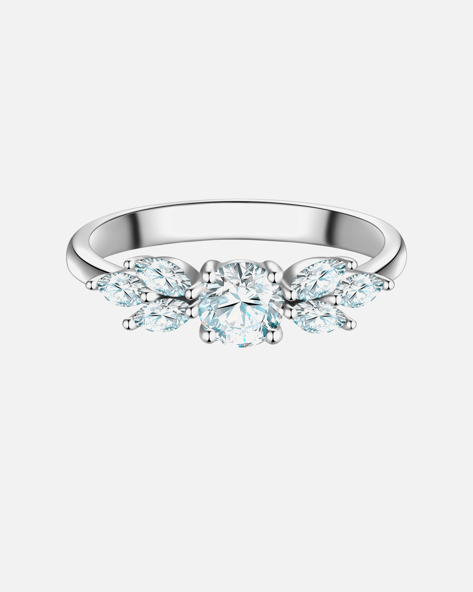 Ring für Weiblich Trilani Ring aus Sterling Silber in silber mit Zirkonia 52