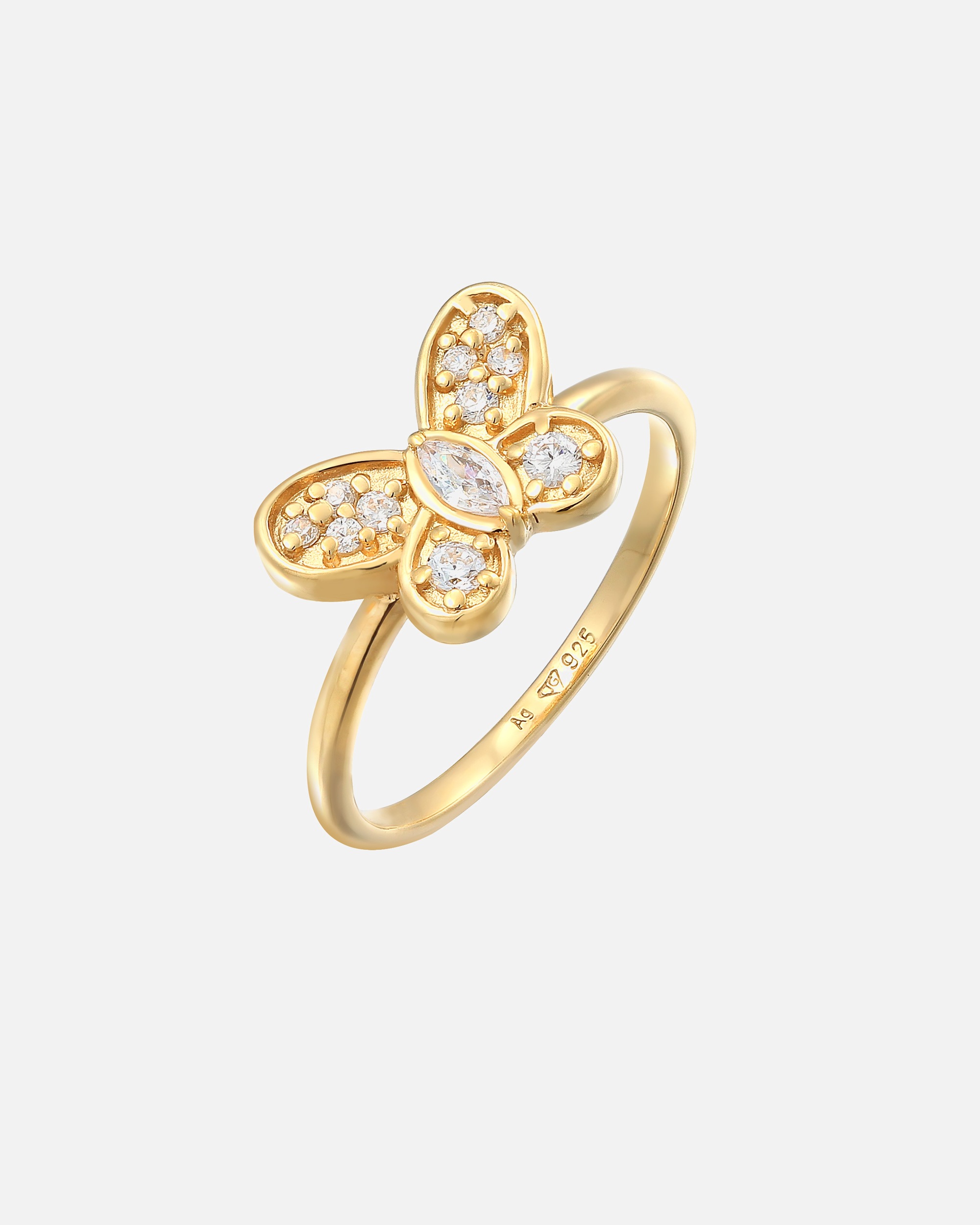 Ring für Weiblich Elli Schmetterling Butterfly Zirkonia 925 Silber 52