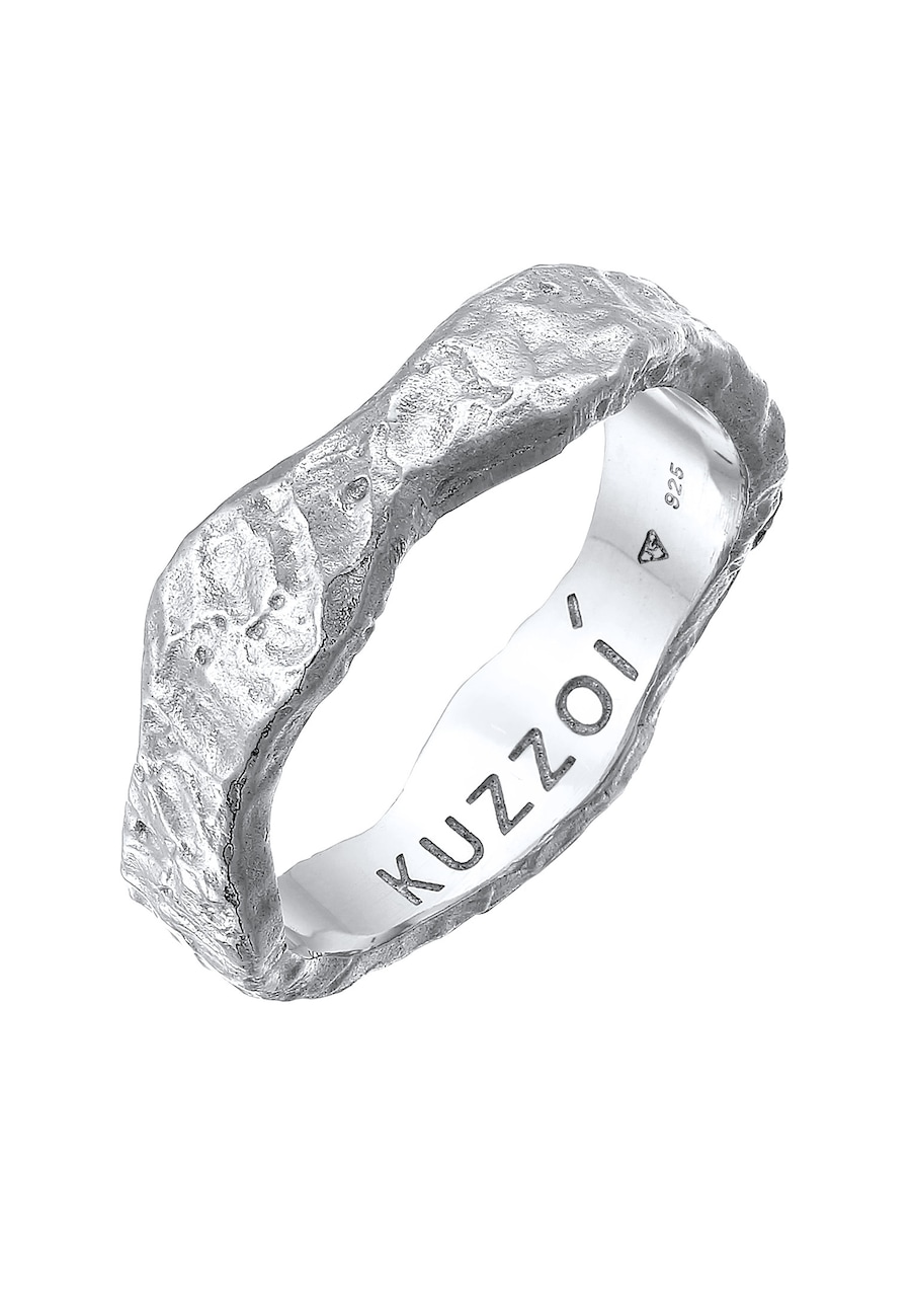 KUZZOI Herren Bandring Organic Struktur 925 Silber 64