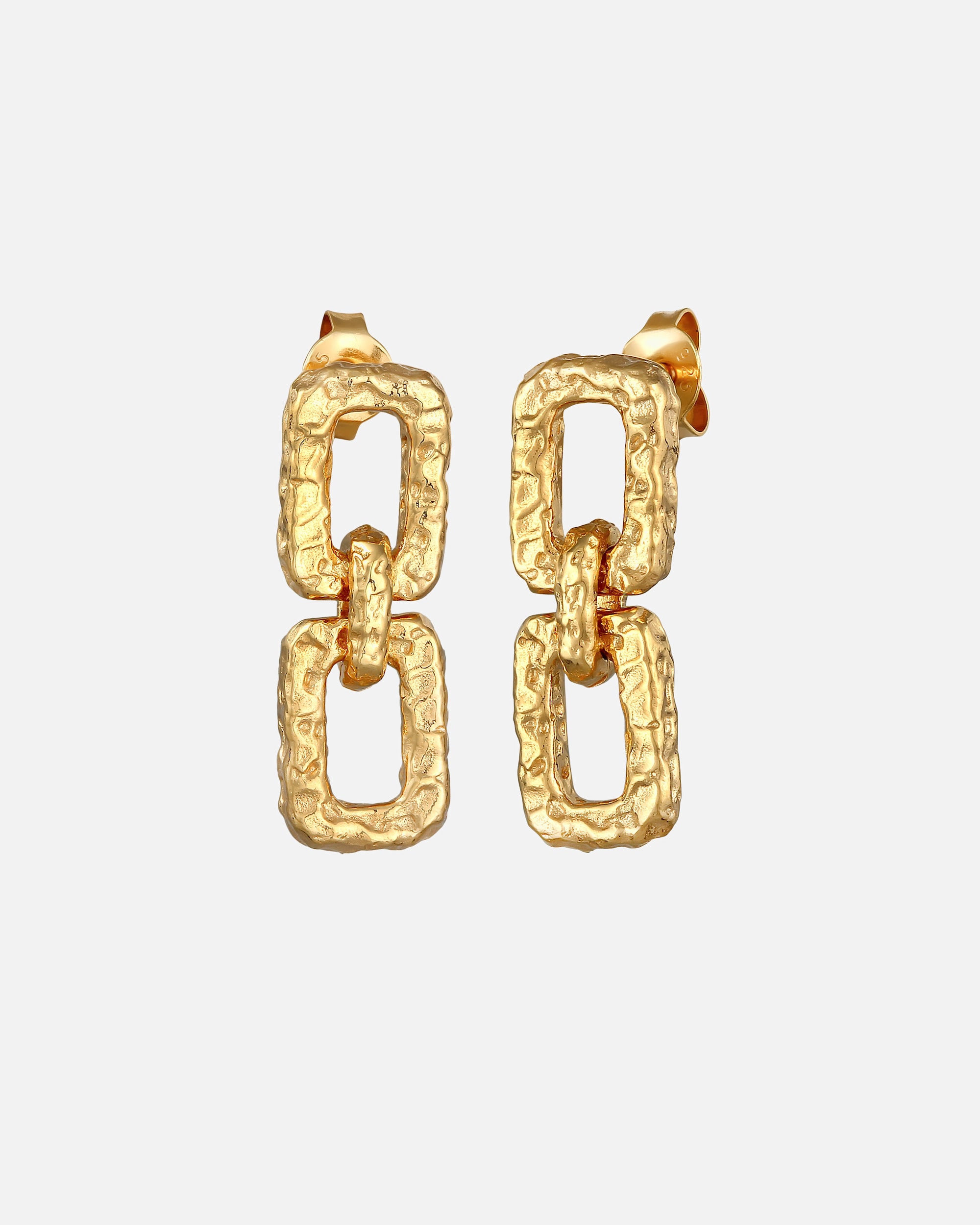 Ohrringe für Weiblich Elli Elli Ohrringe Ohrhänger Rechteck Vintage 925 Silber vergoldet OneSize