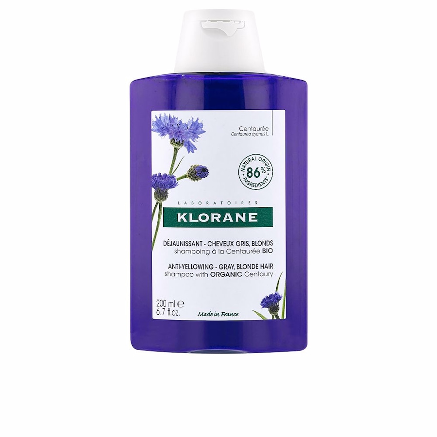 Klorane A LA CENTAUREA BIO Anti-Gelbstich-Shampoo für graues und blondes Haar 200 ml