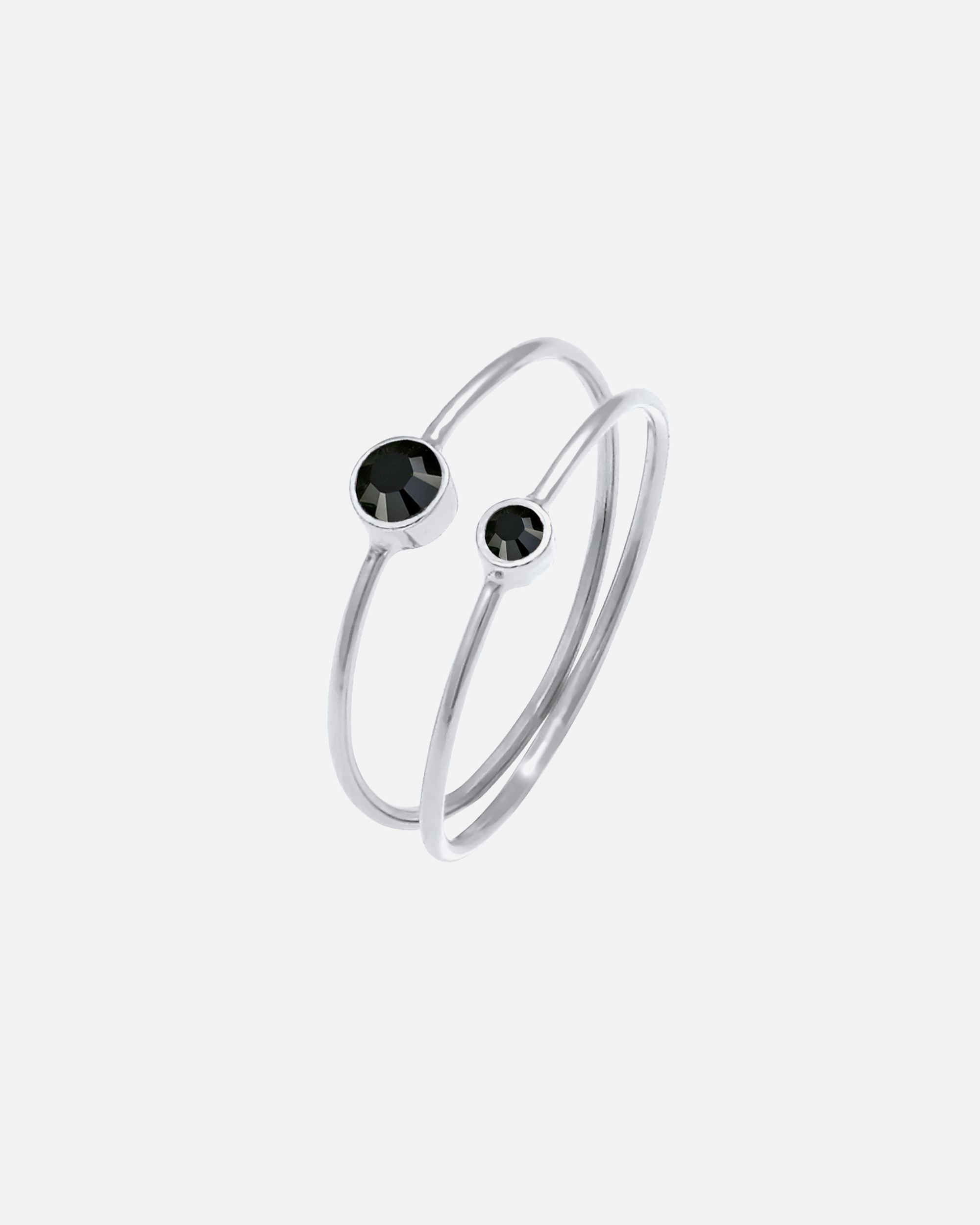 Ring für Weiblich Elli 2er Set Kristalle 925 Sterling Silber 44
