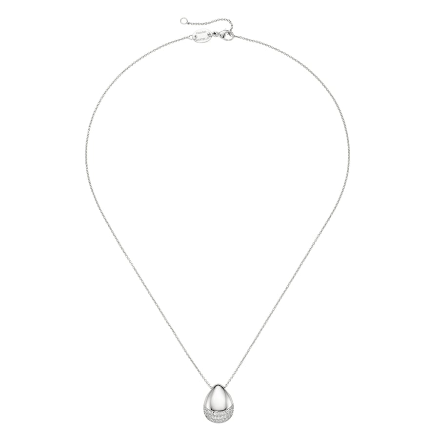 Giorgio Martello Milano Kette Anhänger mit weißen Zirkonia, Silber 925