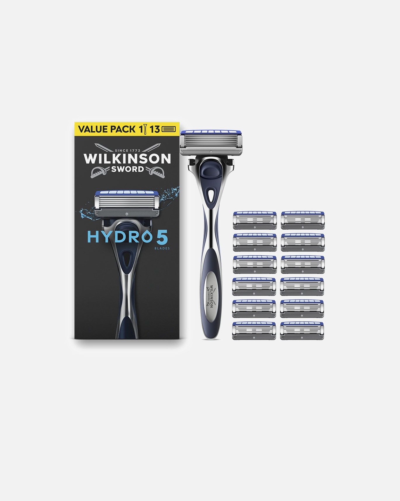 Rasierer für Männlich Wilkinson HYDRO 5 Maschine + 13 Ersatzteile 1 Stück