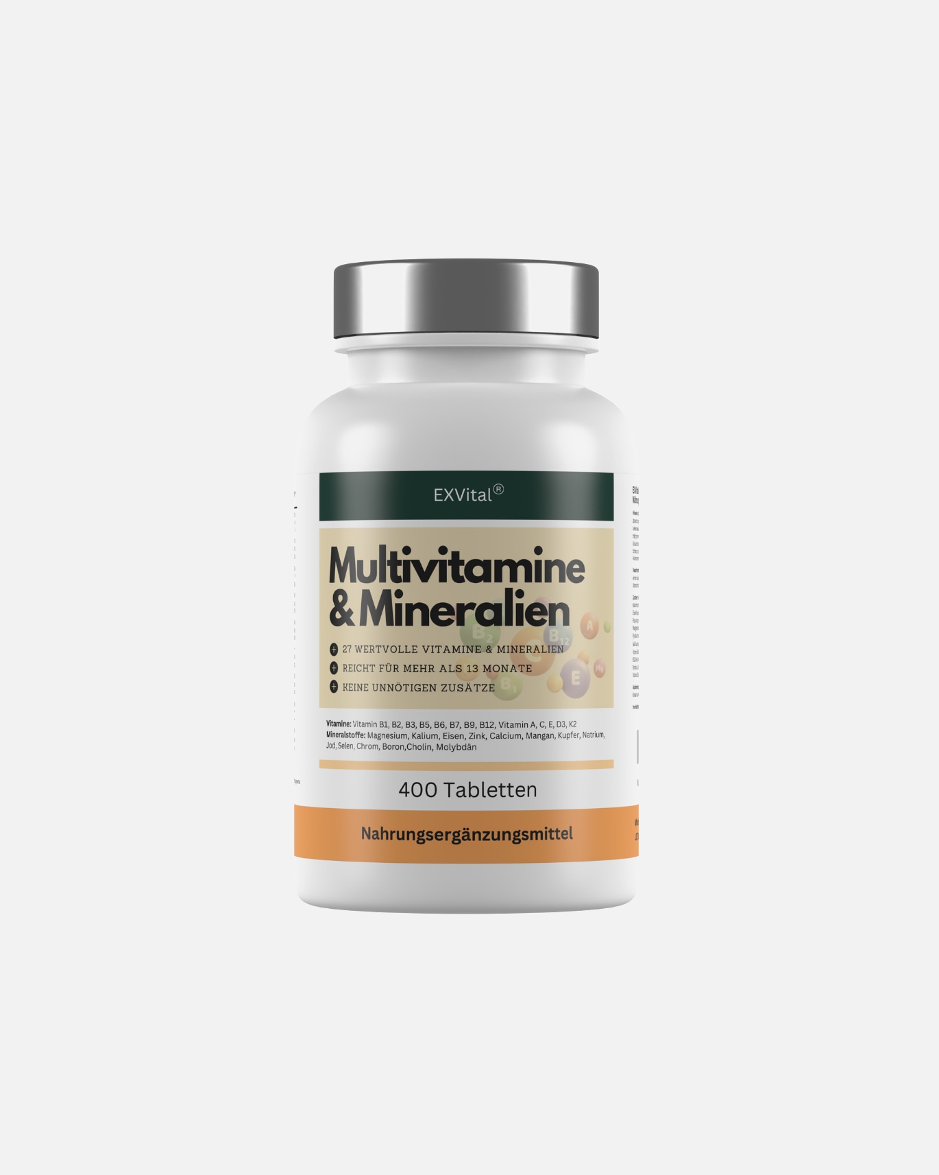 Nahrungsergänzungsmittel für Unisex EXVital Default Brand Line EXVital® Multivitamin & Mineralien Tabletten, 27 Wirkstoffe 122 g