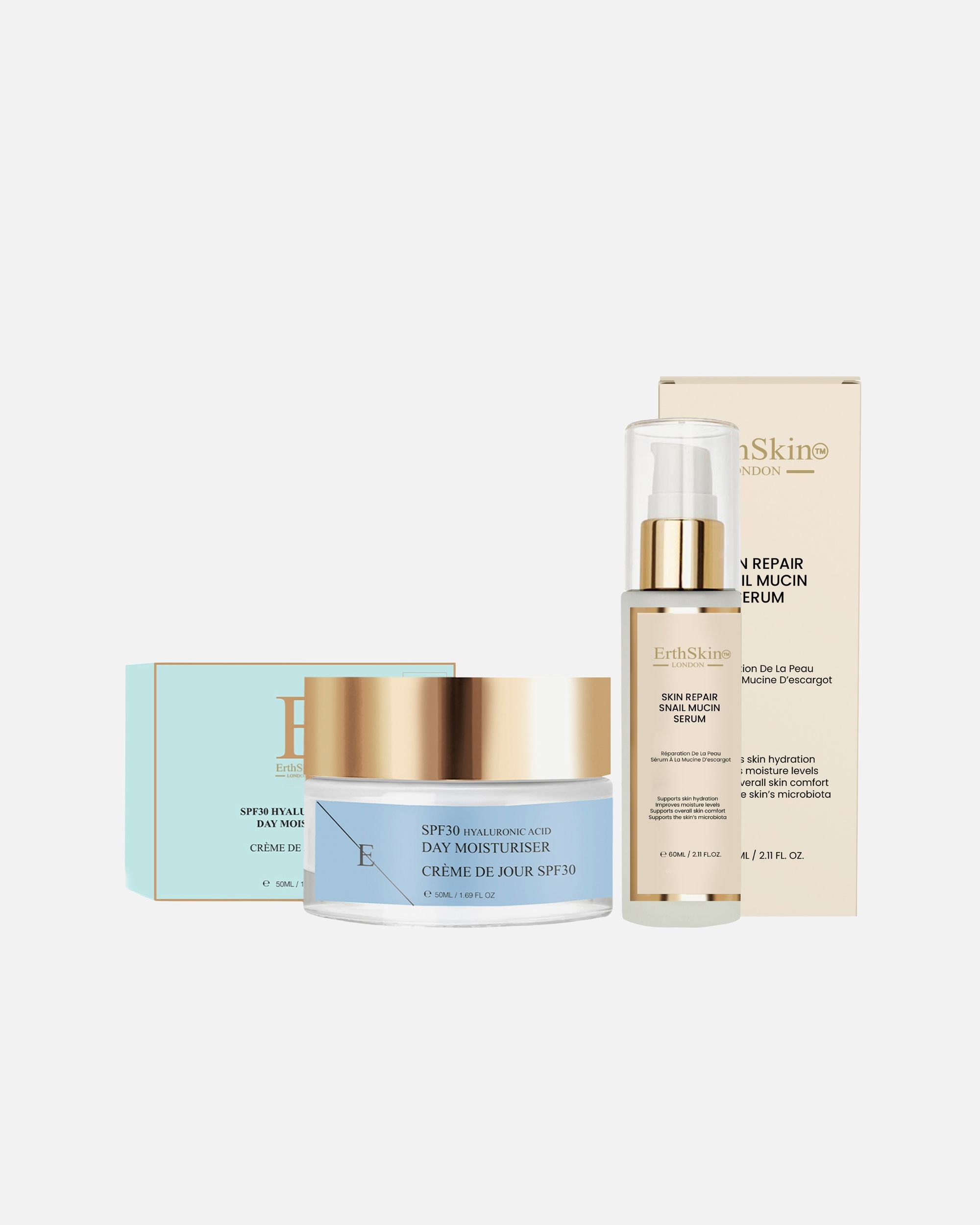 für Unisex ErthSkin London Hautregenerierendes Schneckenserum + LSF 30 Tagescreme 1 Stück