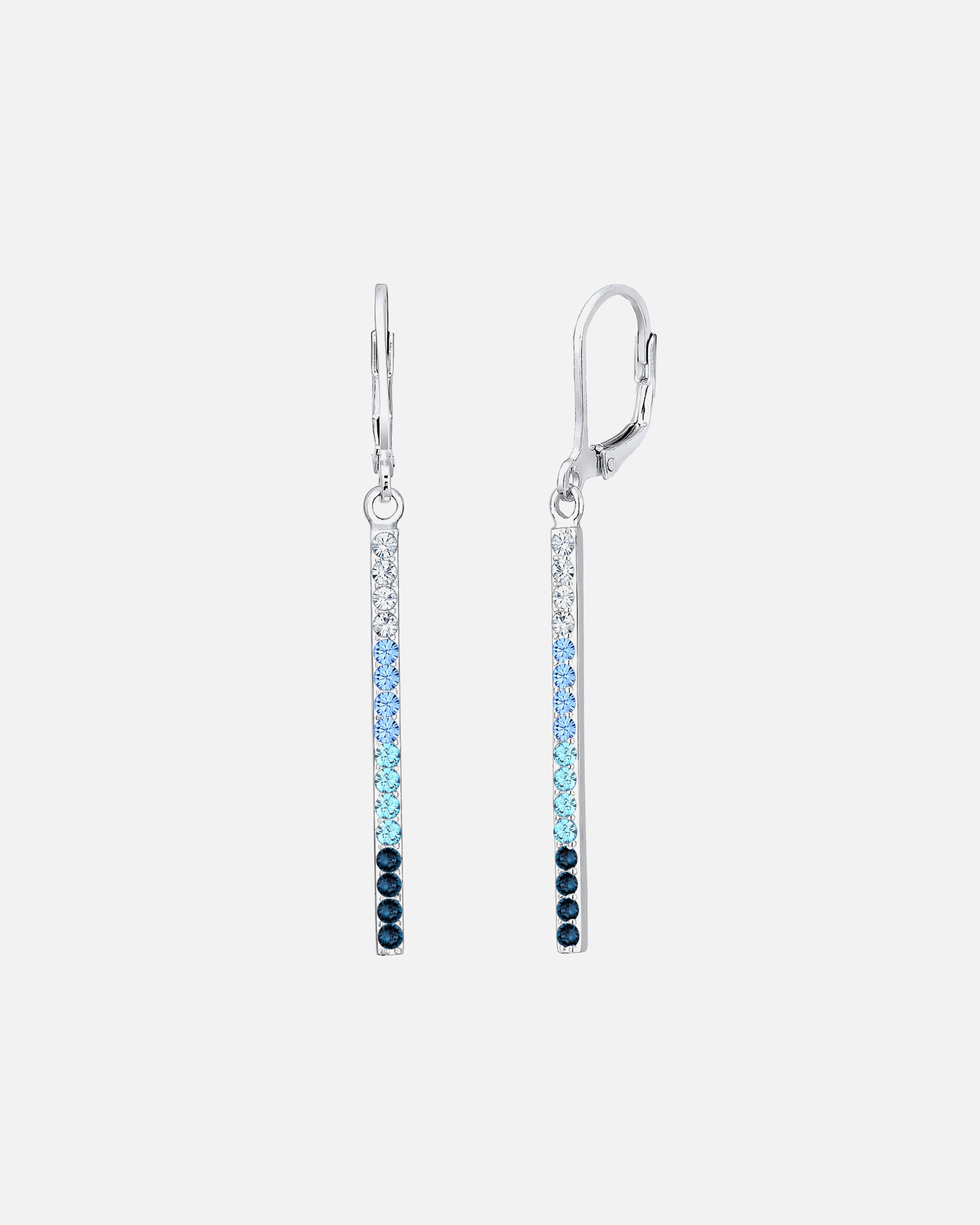 Ohrringe für Weiblich Elli Geo Stab Sparkling 925 Silber, mit Kristallen von Swarovski® Blau