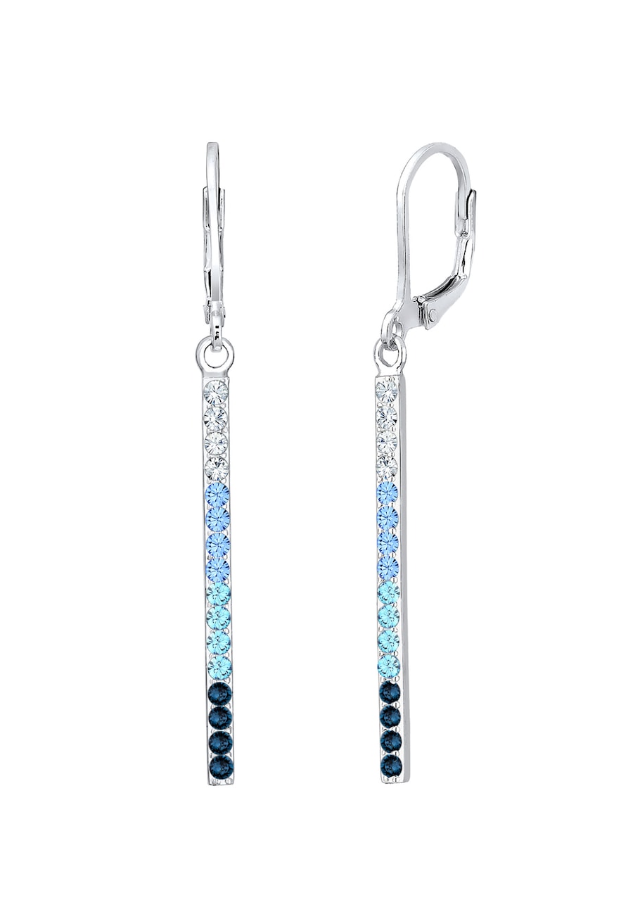 Elli Geo Stab Sparkling 925 Silber, mit Kristallen von Swarovski Blau Damen